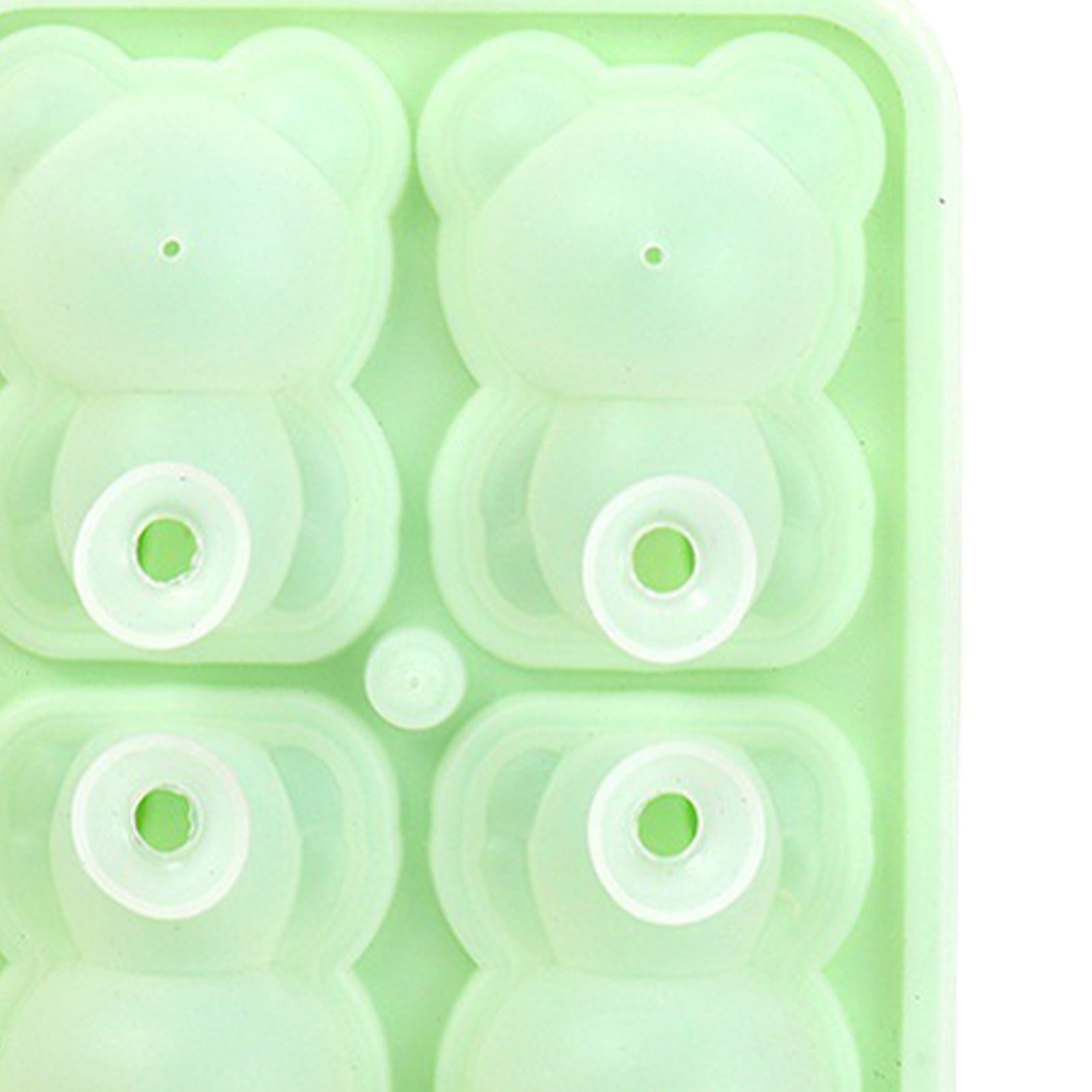 Little Bear Shape Ice Mold 4 Grids Silicone Ice Block Mould for Making Ice Cream Cake Candle Green - Image 8