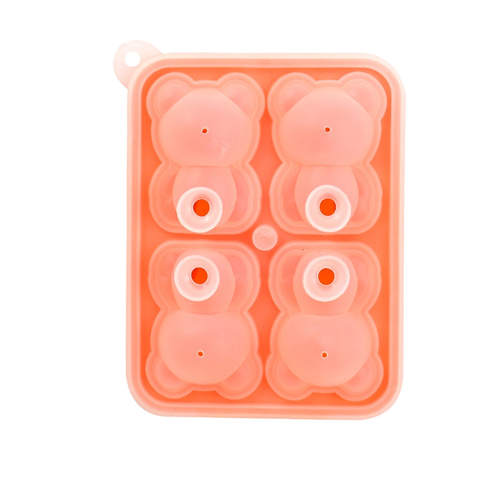 Little Bear Shape Ice Mold 4 Grids Silicone Ice Block Mould for Making Ice Cream Cake Candle Pink - Image 1