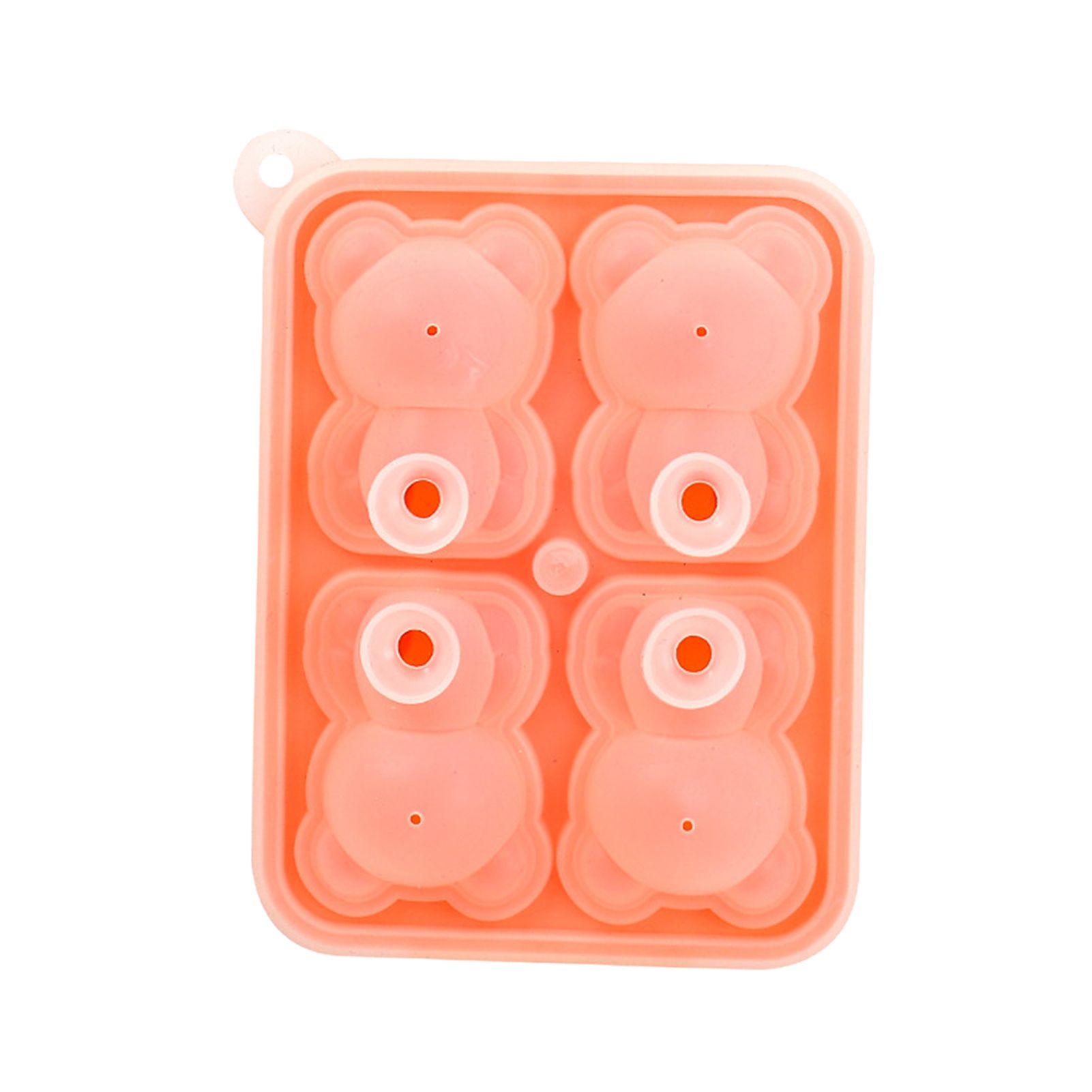Little Bear Shape Ice Mold 4 Grids Silicone Ice Block Mould for Making Ice Cream Cake Candle Pink - Image 2
