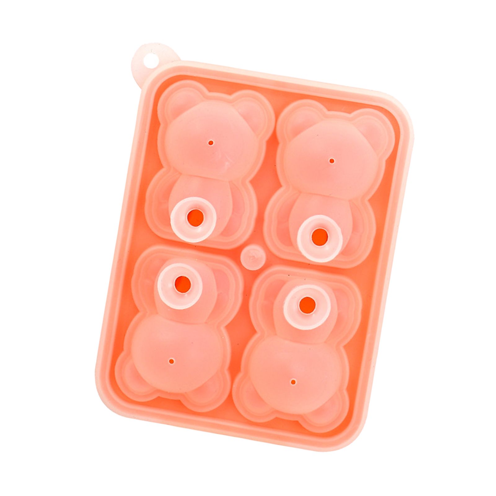 Little Bear Shape Ice Mold 4 Grids Silicone Ice Block Mould for Making Ice Cream Cake Candle Pink - Image 3