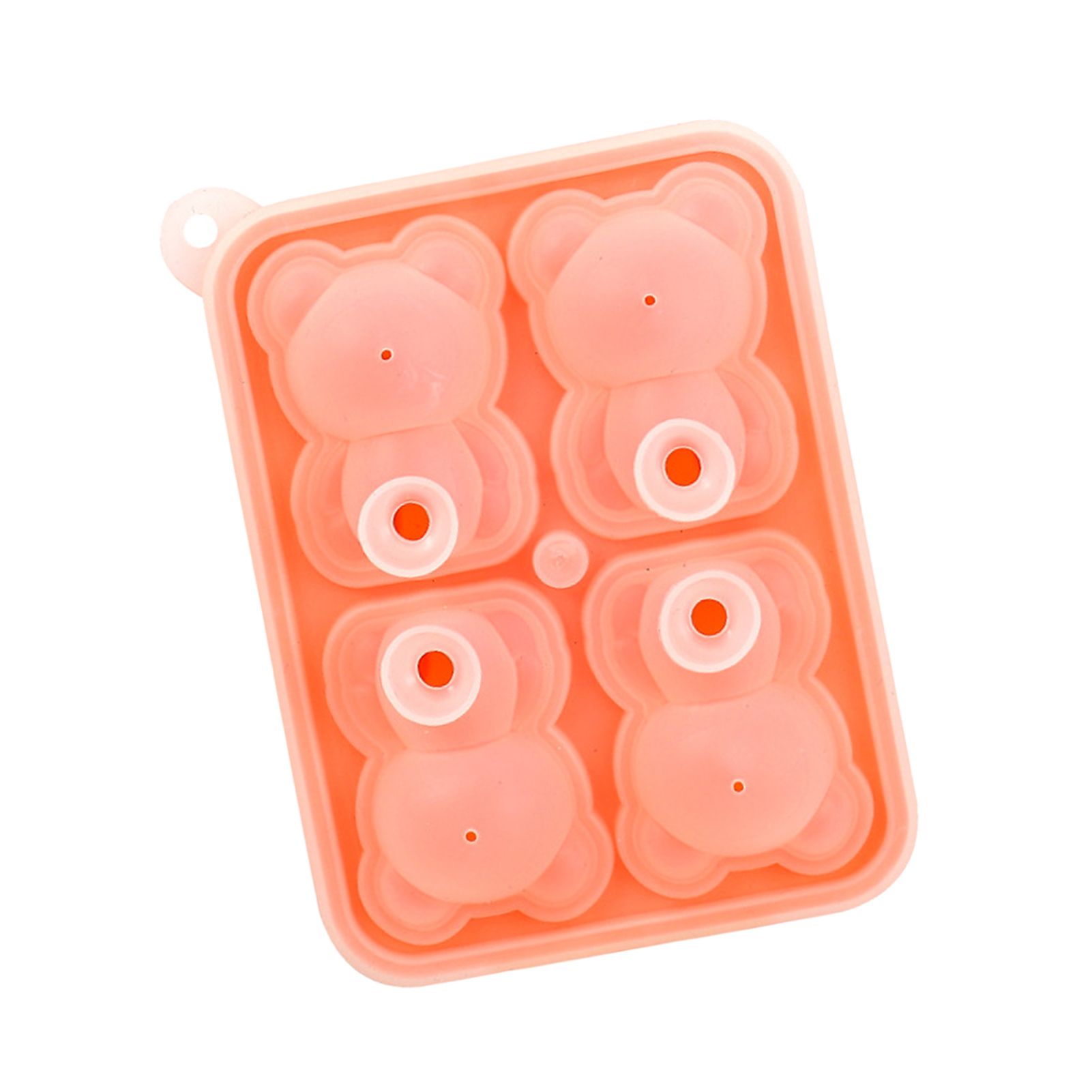 Little Bear Shape Ice Mold 4 Grids Silicone Ice Block Mould for Making Ice Cream Cake Candle Pink - Image 4