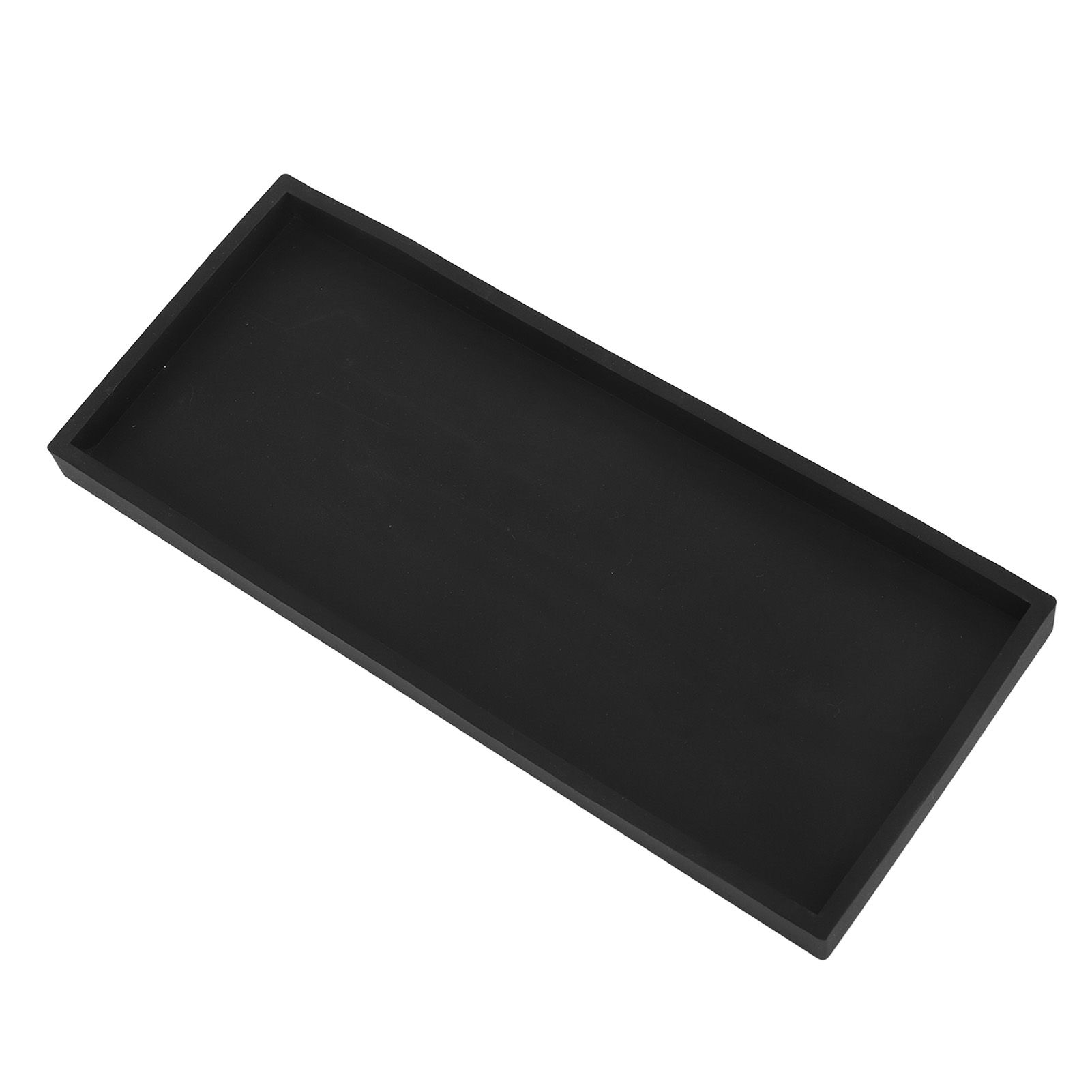 Silicone Storage Tray Silica Gel Kitchen Sorting Plate Tray Cosmetics Organizer Tray for Bathroom Dressing Table Black Large Size - Image 4