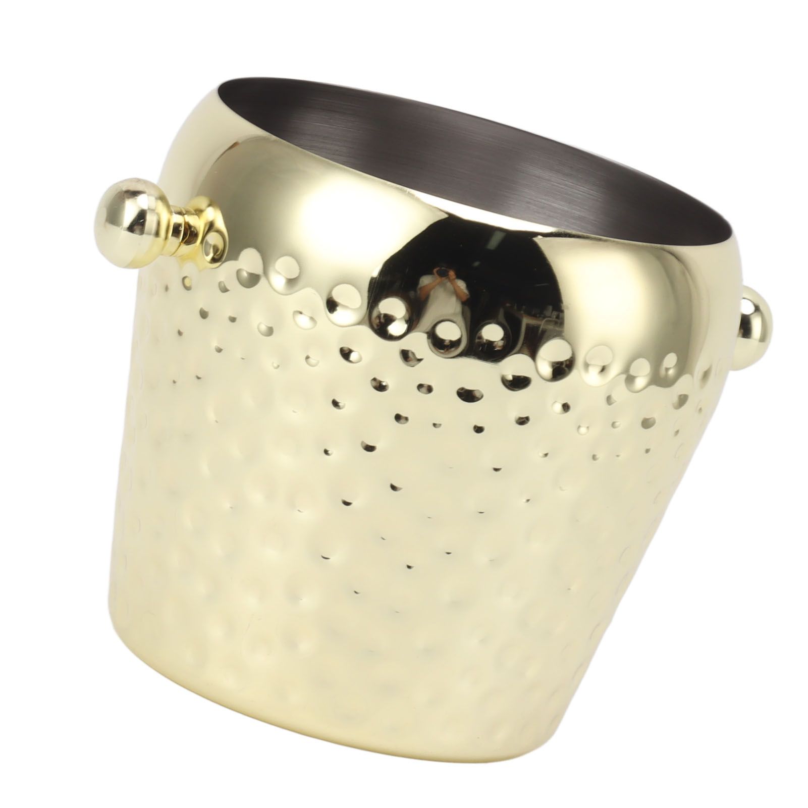 Ice Bucket Stainless Steel Mini Insulated Frozen Container for Bar Wine Champagne 1L Gold - Image 8