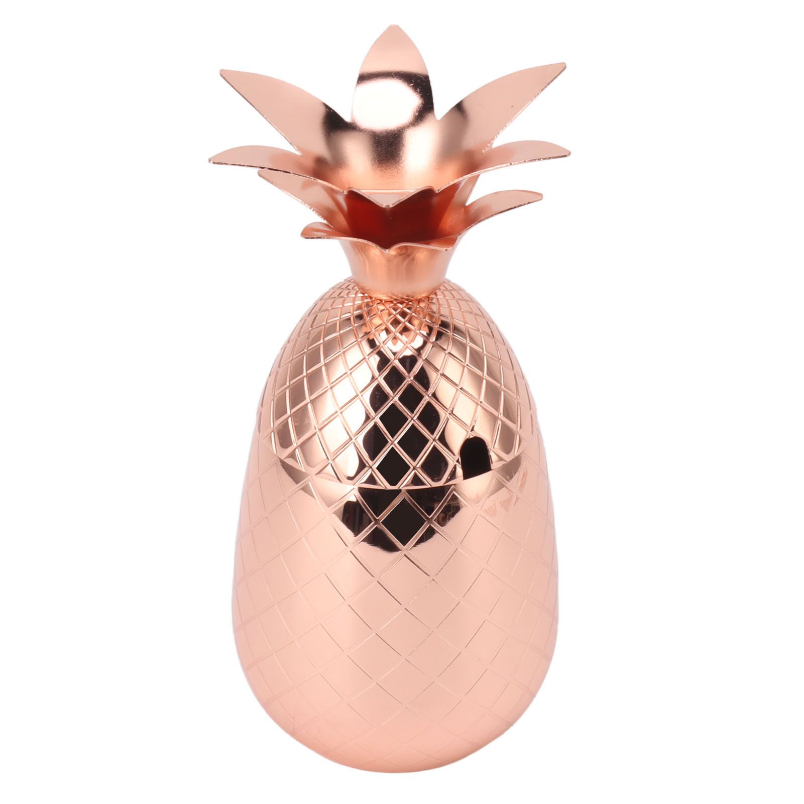 Cocktail Shaker Pineapple Shape Stainless Steel Polished Smooth Surface 500ml for Home Bar Rose Gold - Image 3