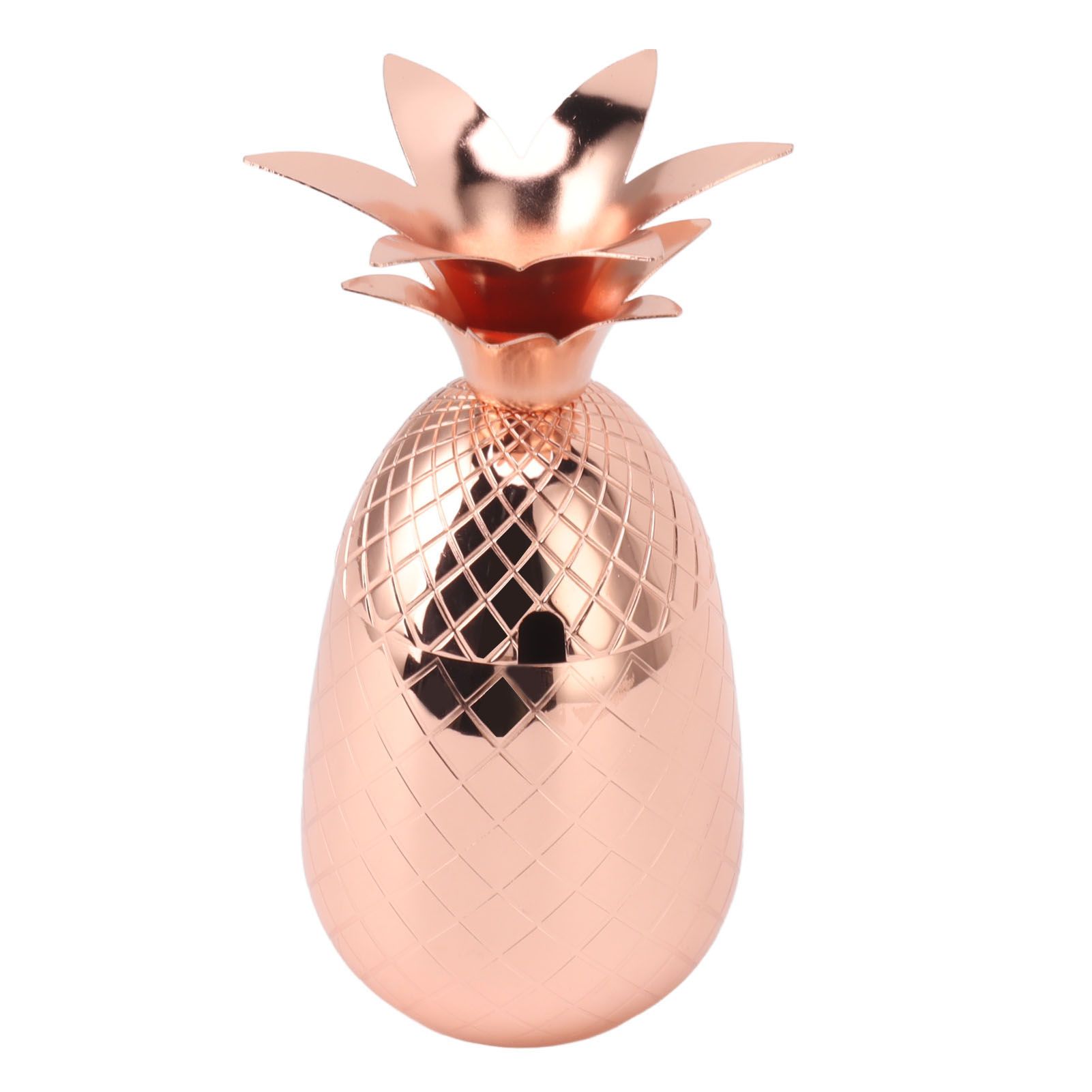 Cocktail Shaker Pineapple Shape Stainless Steel Polished Smooth Surface 500ml for Home Bar Rose Gold - Image 4