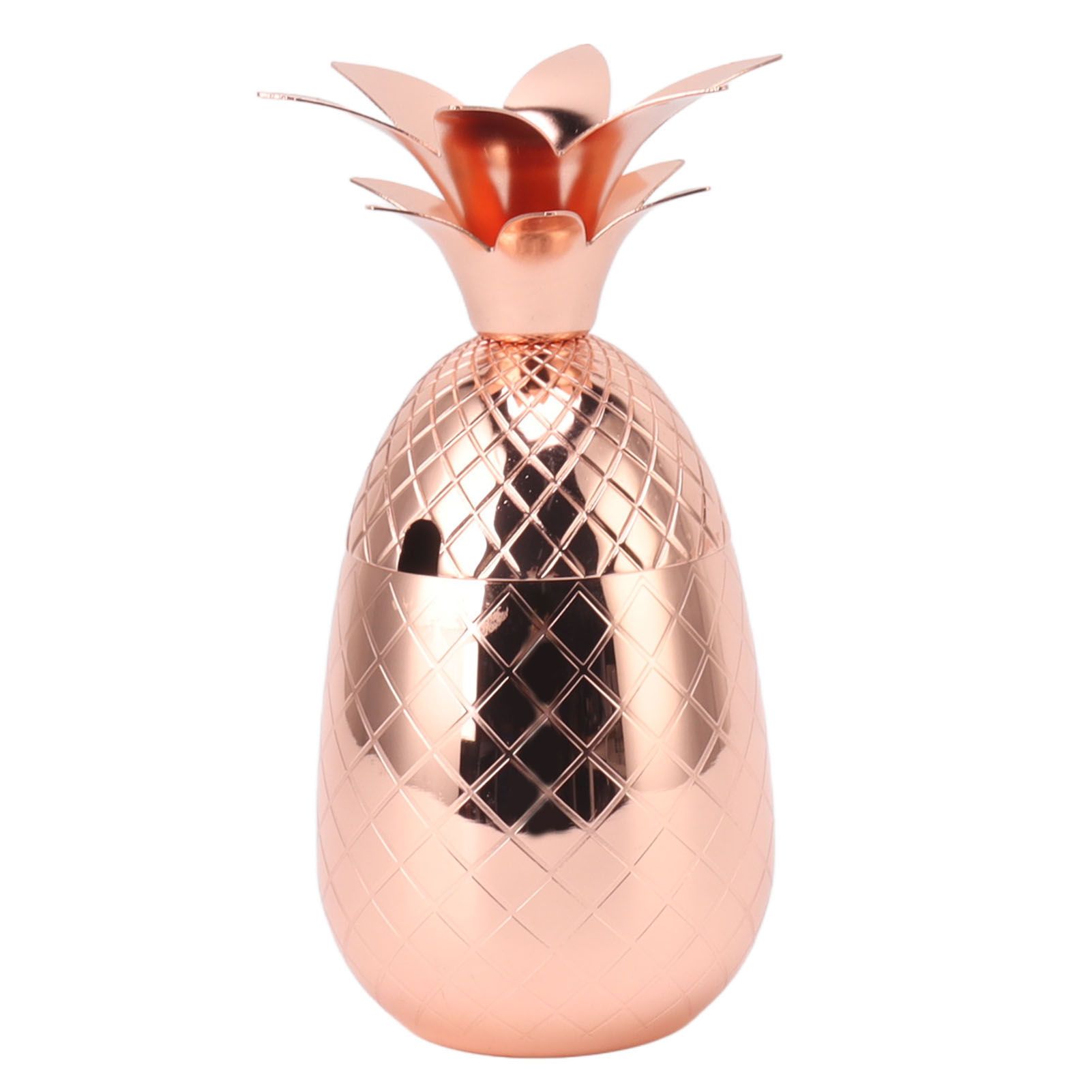 Cocktail Shaker Pineapple Shape Stainless Steel Polished Smooth Surface 500ml for Home Bar Rose Gold - Image 5