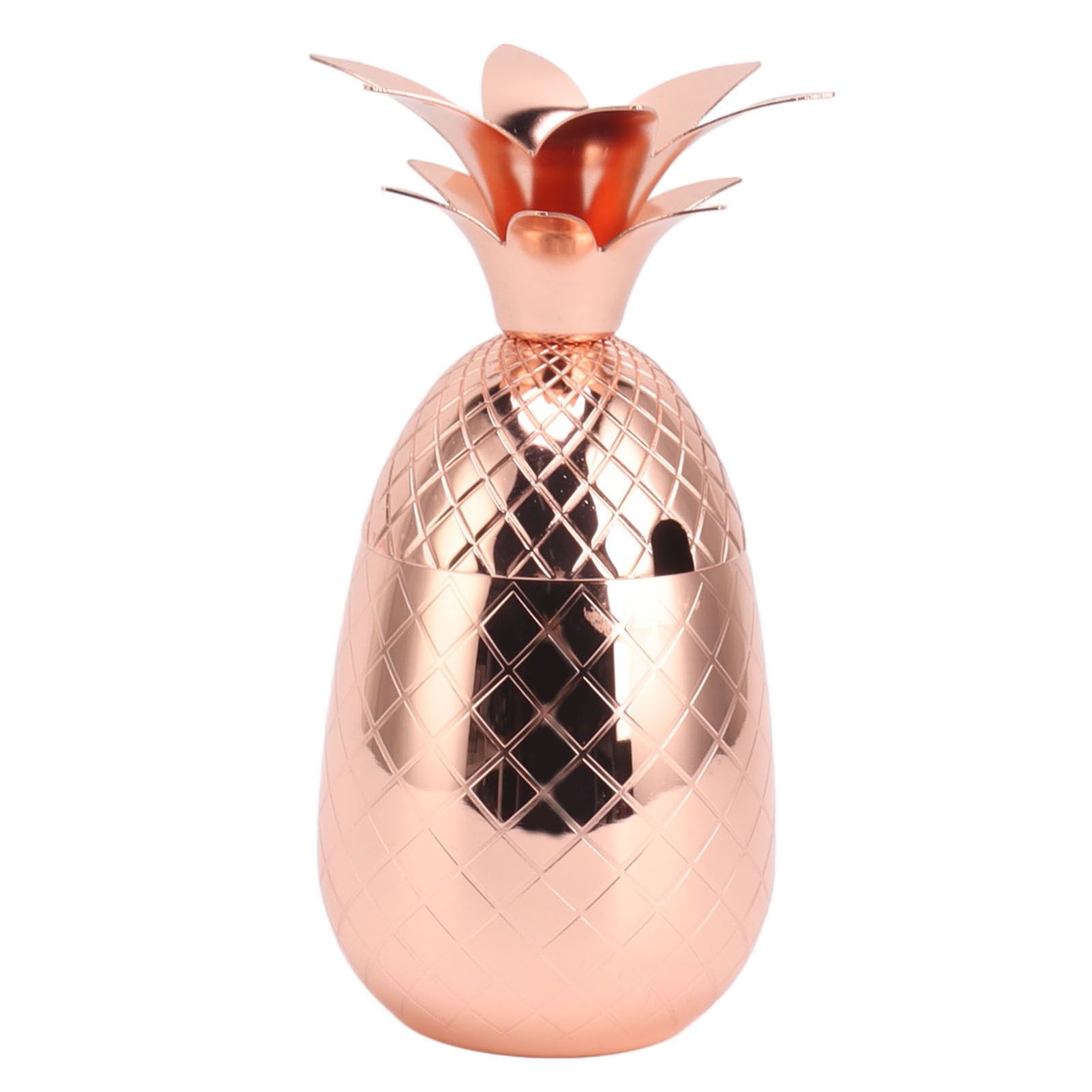 Cocktail Shaker Pineapple Shape Stainless Steel Polished Smooth Surface 500ml for Home Bar Rose Gold - Image 6