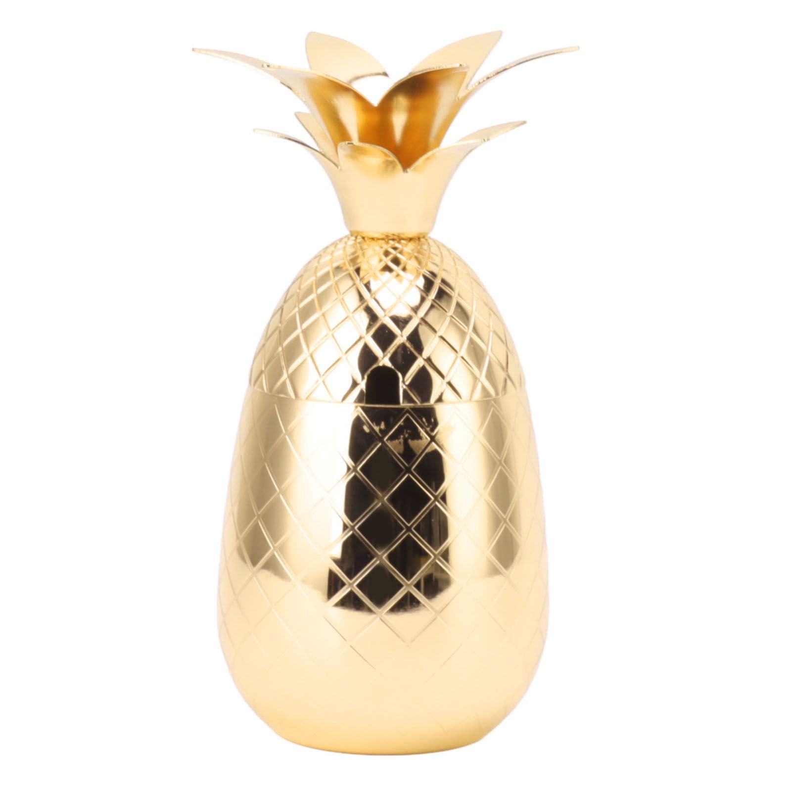 Cocktail Shaker Pineapple Shape Stainless Steel Polished Smooth Surface 500ml for Home Bar Gold - Image 1
