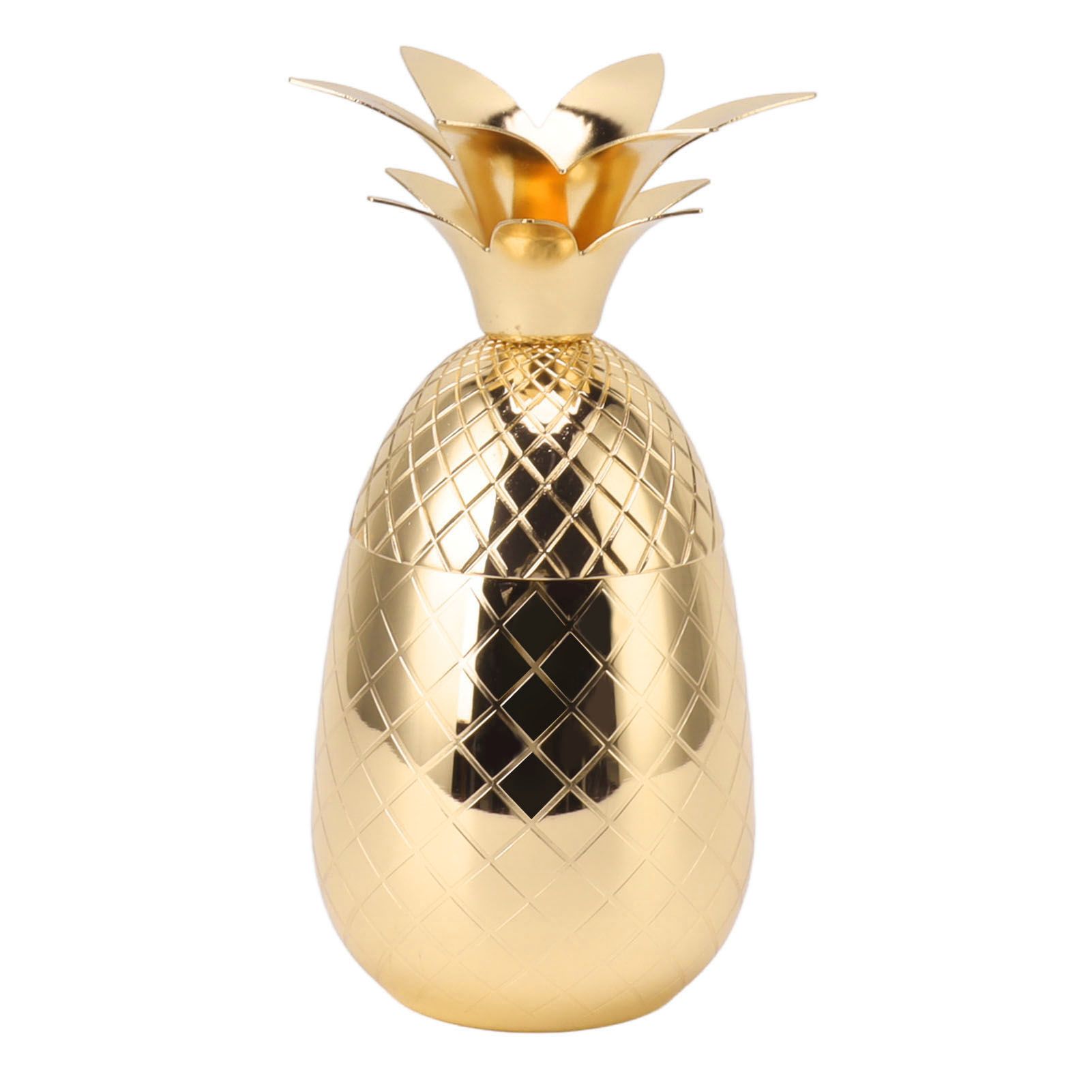 Cocktail Shaker Pineapple Shape Stainless Steel Polished Smooth Surface 500ml for Home Bar Gold - Image 2