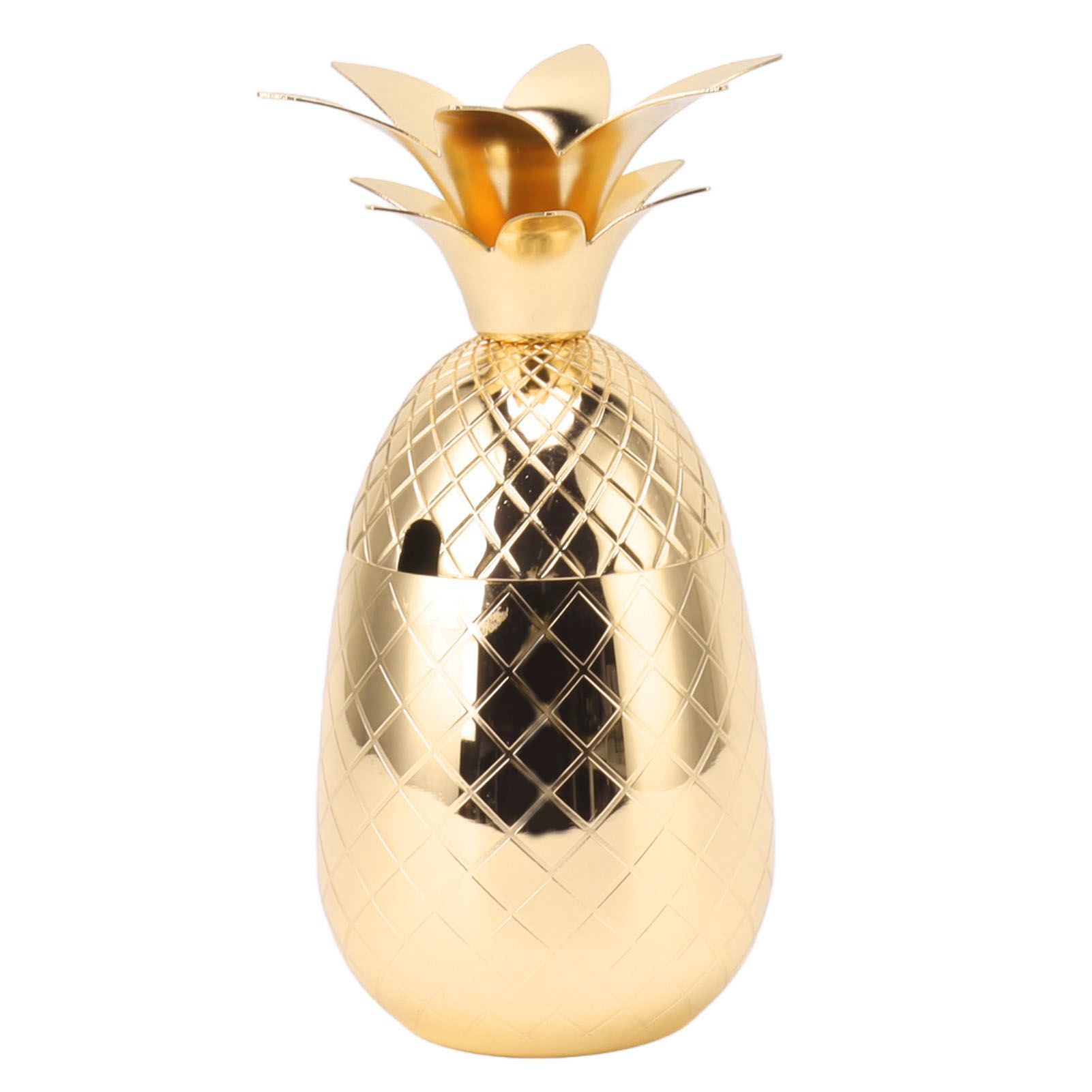 Cocktail Shaker Pineapple Shape Stainless Steel Polished Smooth Surface 500ml for Home Bar Gold - Image 5