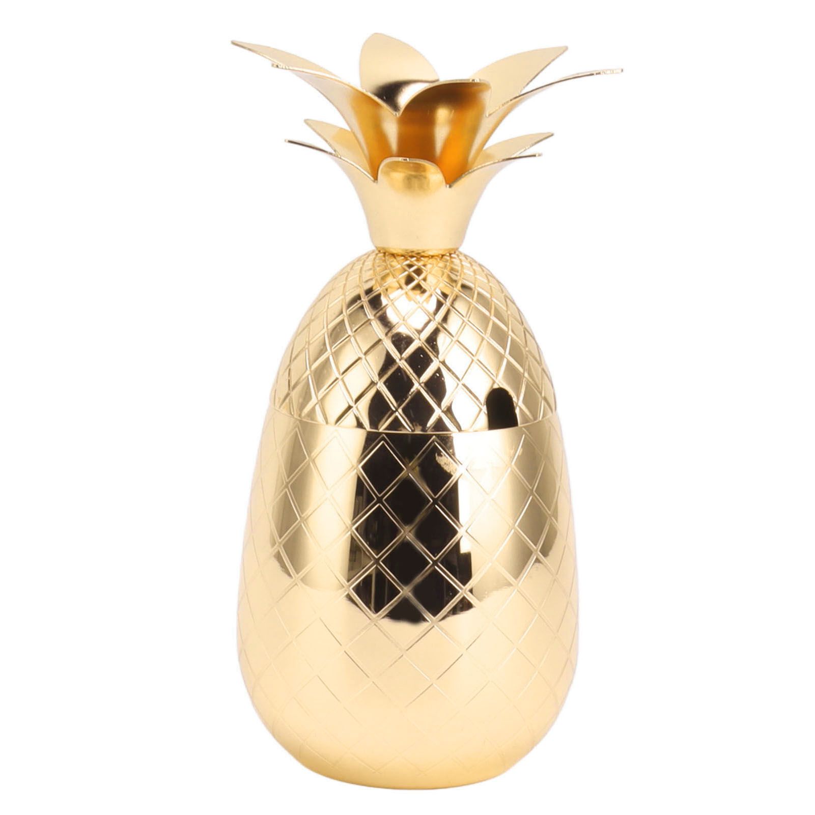 Cocktail Shaker Pineapple Shape Stainless Steel Polished Smooth Surface 500ml for Home Bar Gold - Image 6
