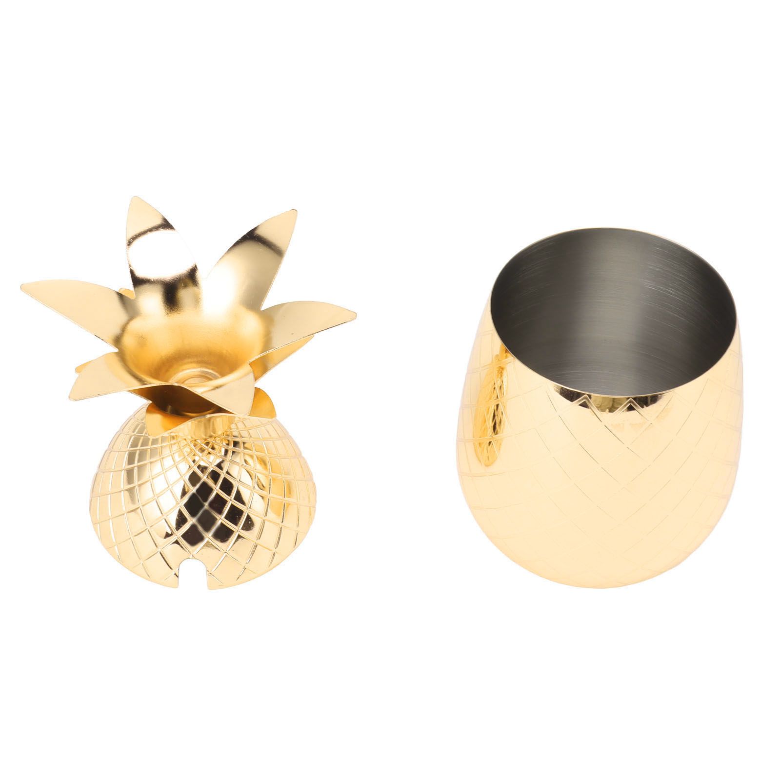Cocktail Shaker Pineapple Shape Stainless Steel Polished Smooth Surface 500ml for Home Bar Gold - Image 7