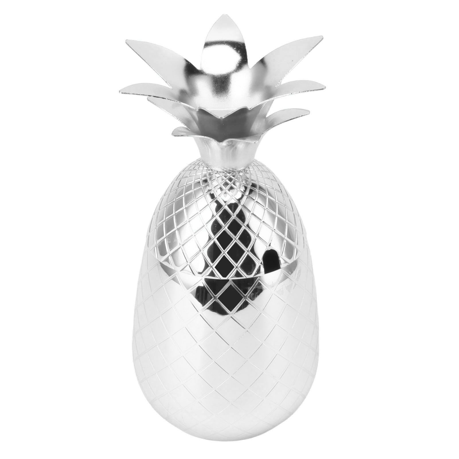 Cocktail Shaker Pineapple Shape Stainless Steel Polished Smooth Surface 500ml for Home Bar Silver - Image 3