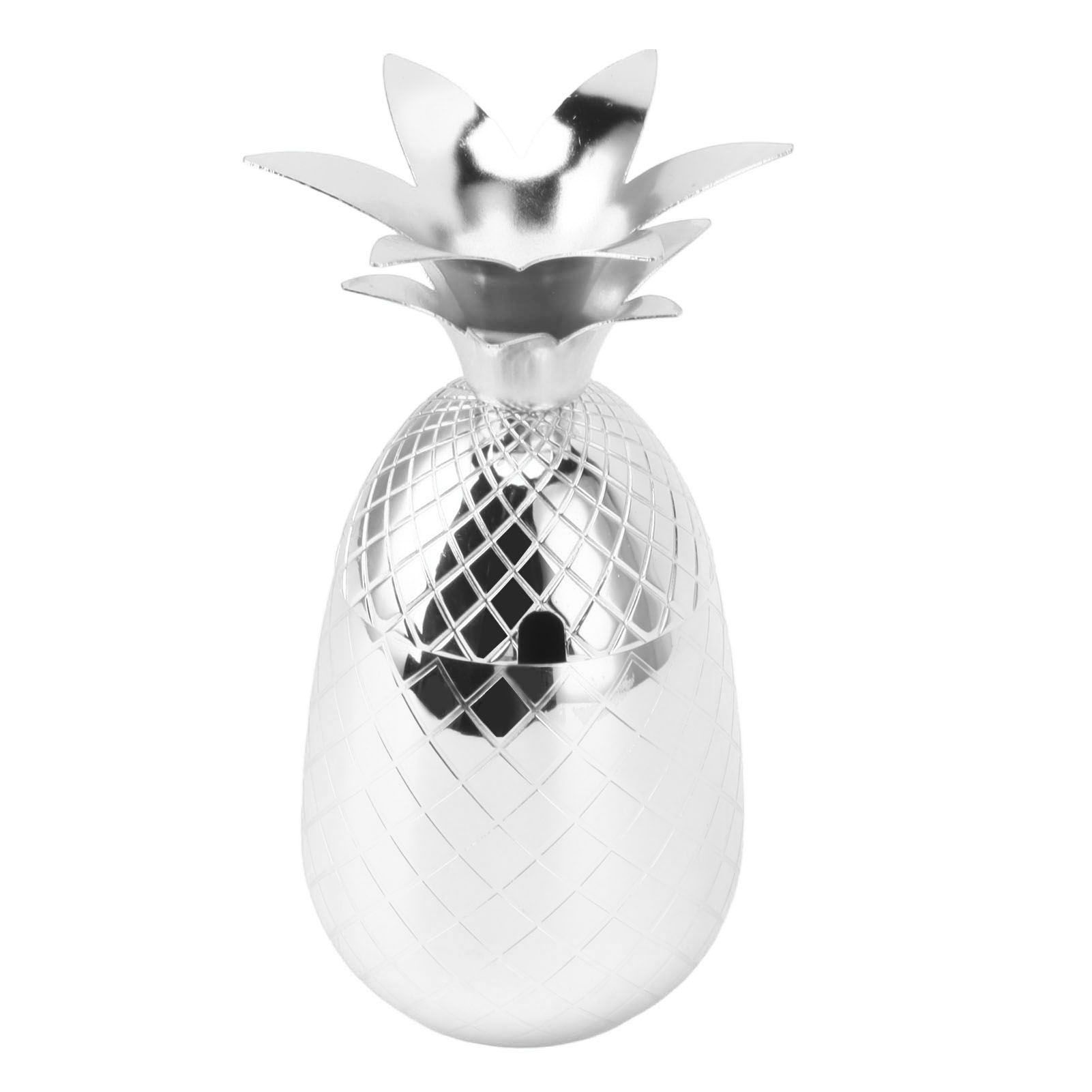 Cocktail Shaker Pineapple Shape Stainless Steel Polished Smooth Surface 500ml for Home Bar Silver - Image 4