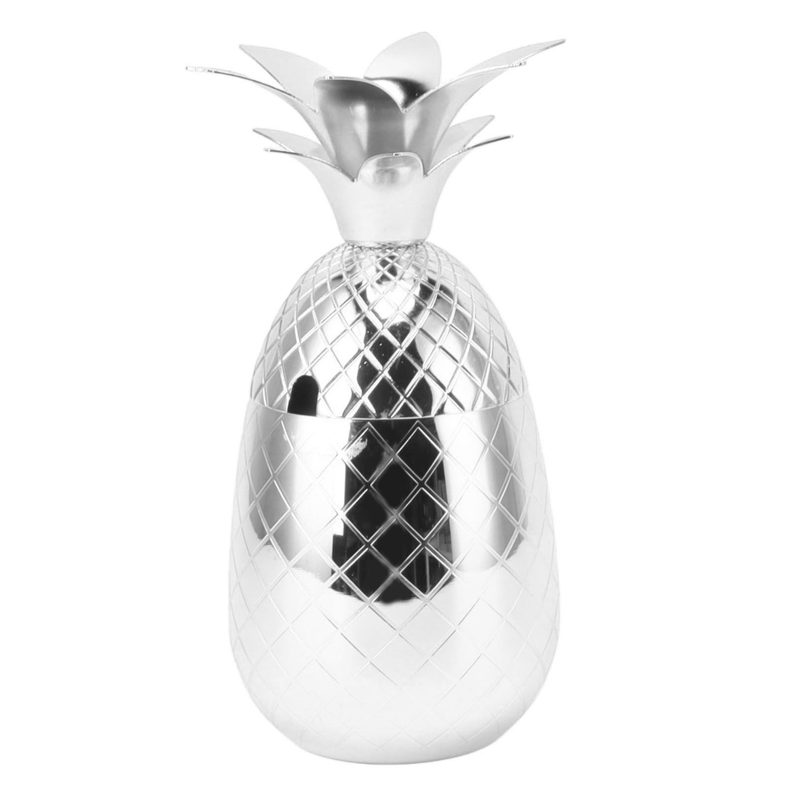 Cocktail Shaker Pineapple Shape Stainless Steel Polished Smooth Surface 500ml for Home Bar Silver - Image 5