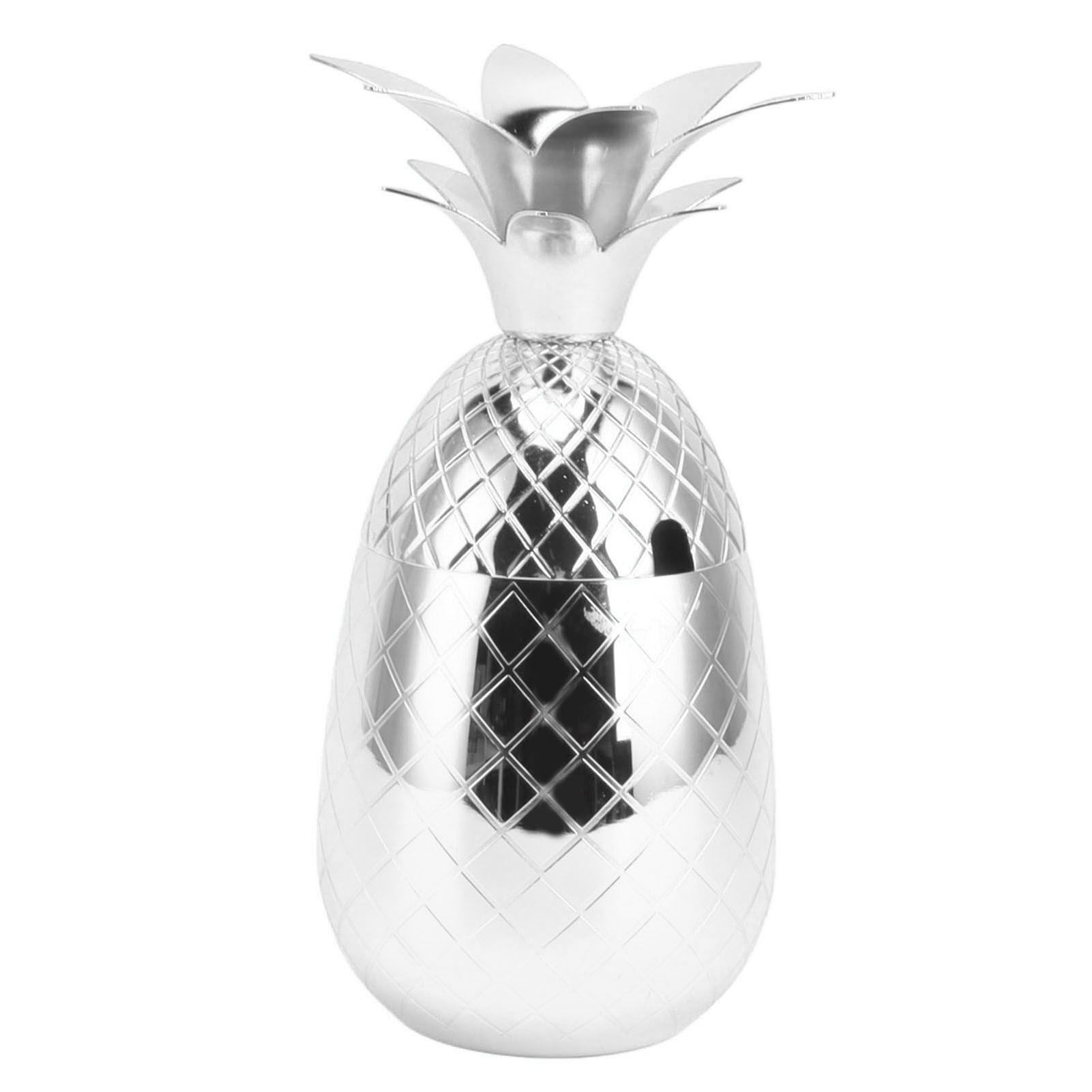 Cocktail Shaker Pineapple Shape Stainless Steel Polished Smooth Surface 500ml for Home Bar Silver - Image 6