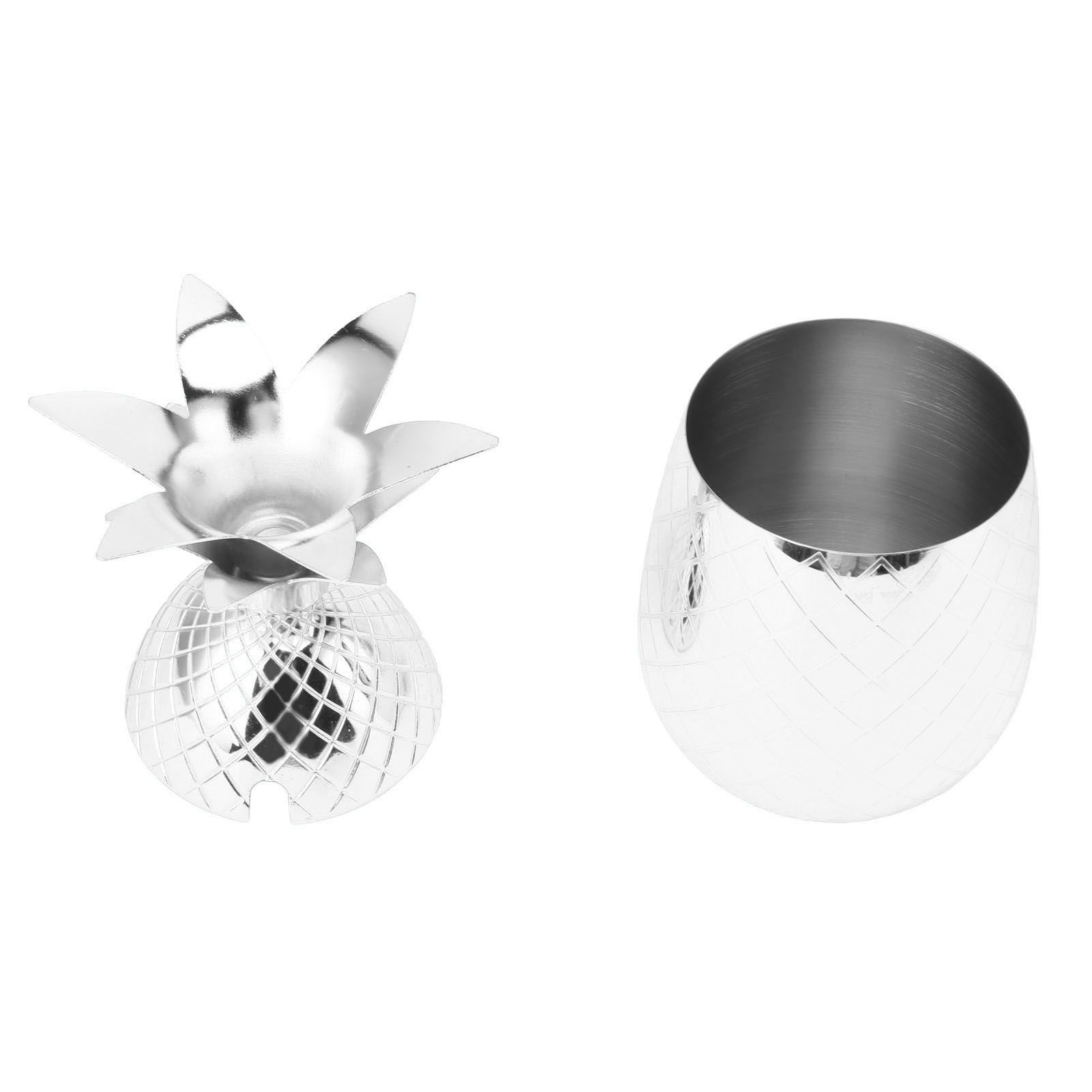 Cocktail Shaker Pineapple Shape Stainless Steel Polished Smooth Surface 500ml for Home Bar Silver - Image 7