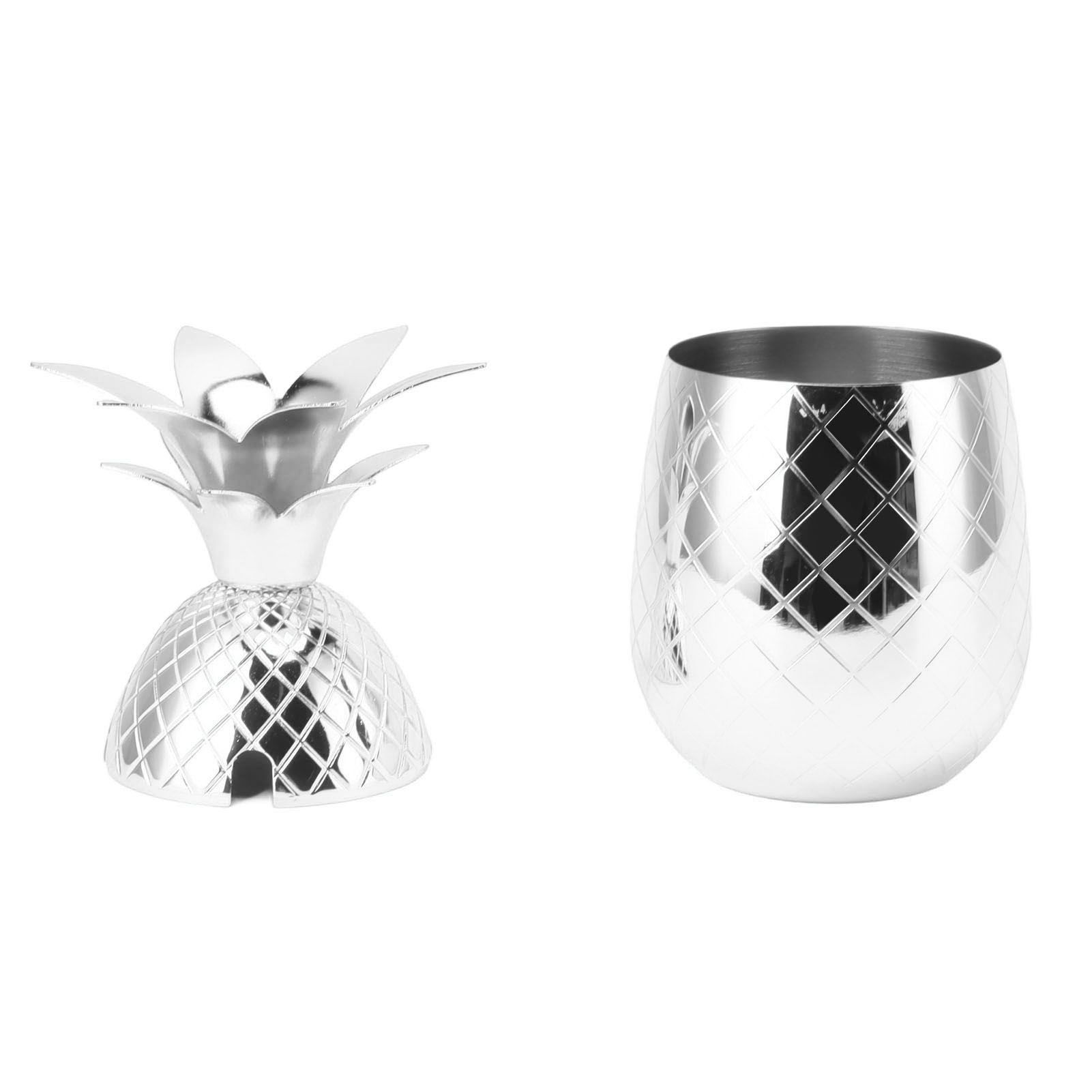 Cocktail Shaker Pineapple Shape Stainless Steel Polished Smooth Surface 500ml for Home Bar Silver - Image 8