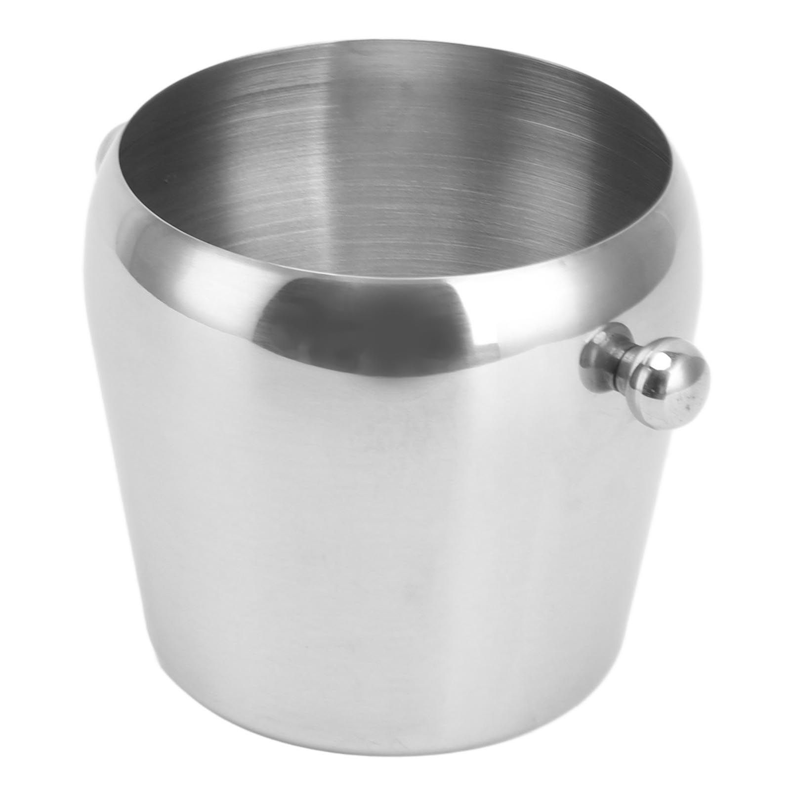 Stainless Steel Ice Bucket Champagne Ice Bucket Wine Chiller Bucket Beverage Tub with Smooth Handle for Home Bars Parties Silver Naked Small 1L - Image 4