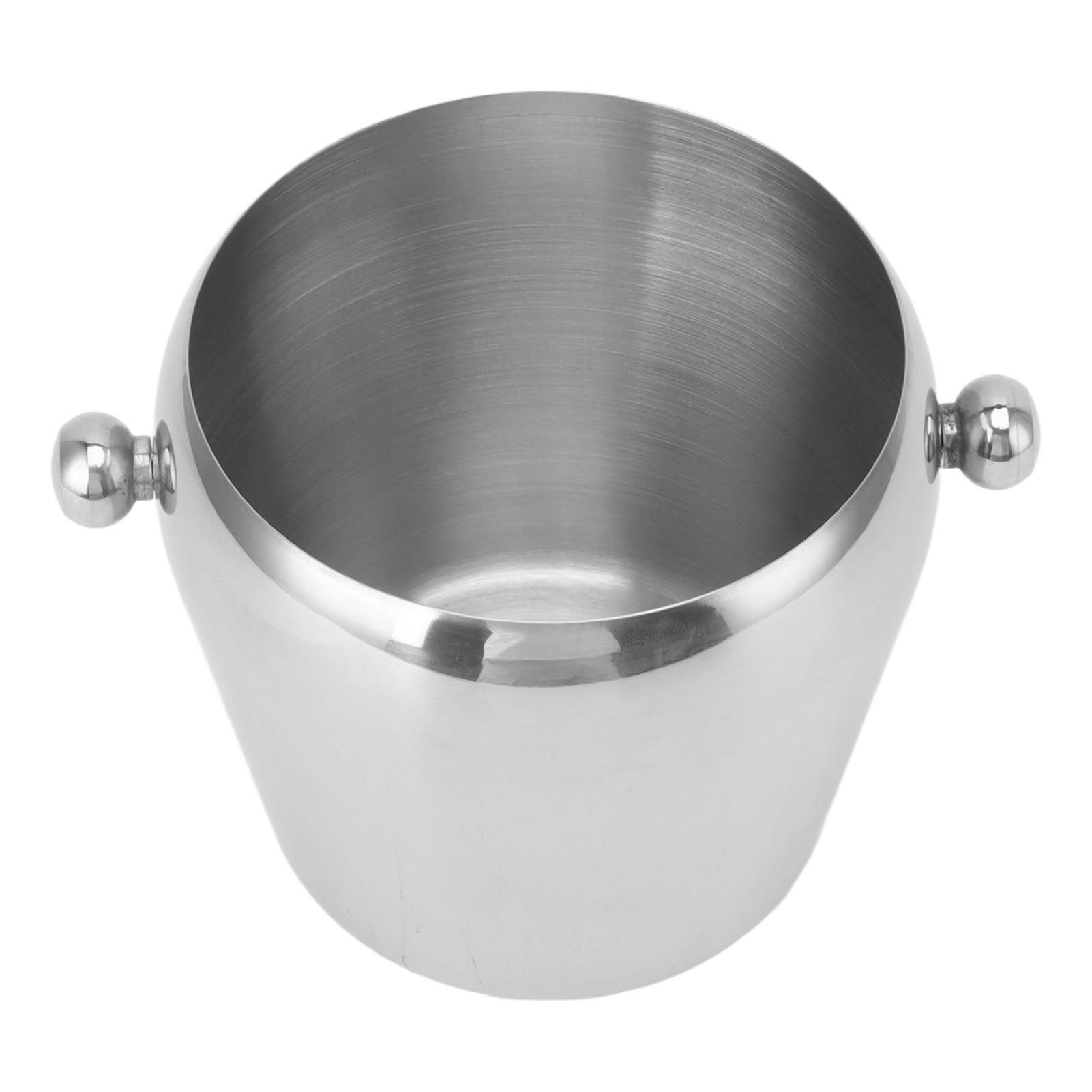Stainless Steel Ice Bucket Champagne Ice Bucket Wine Chiller Bucket Beverage Tub with Smooth Handle for Home Bars Parties Silver Naked Small 1L - Image 5