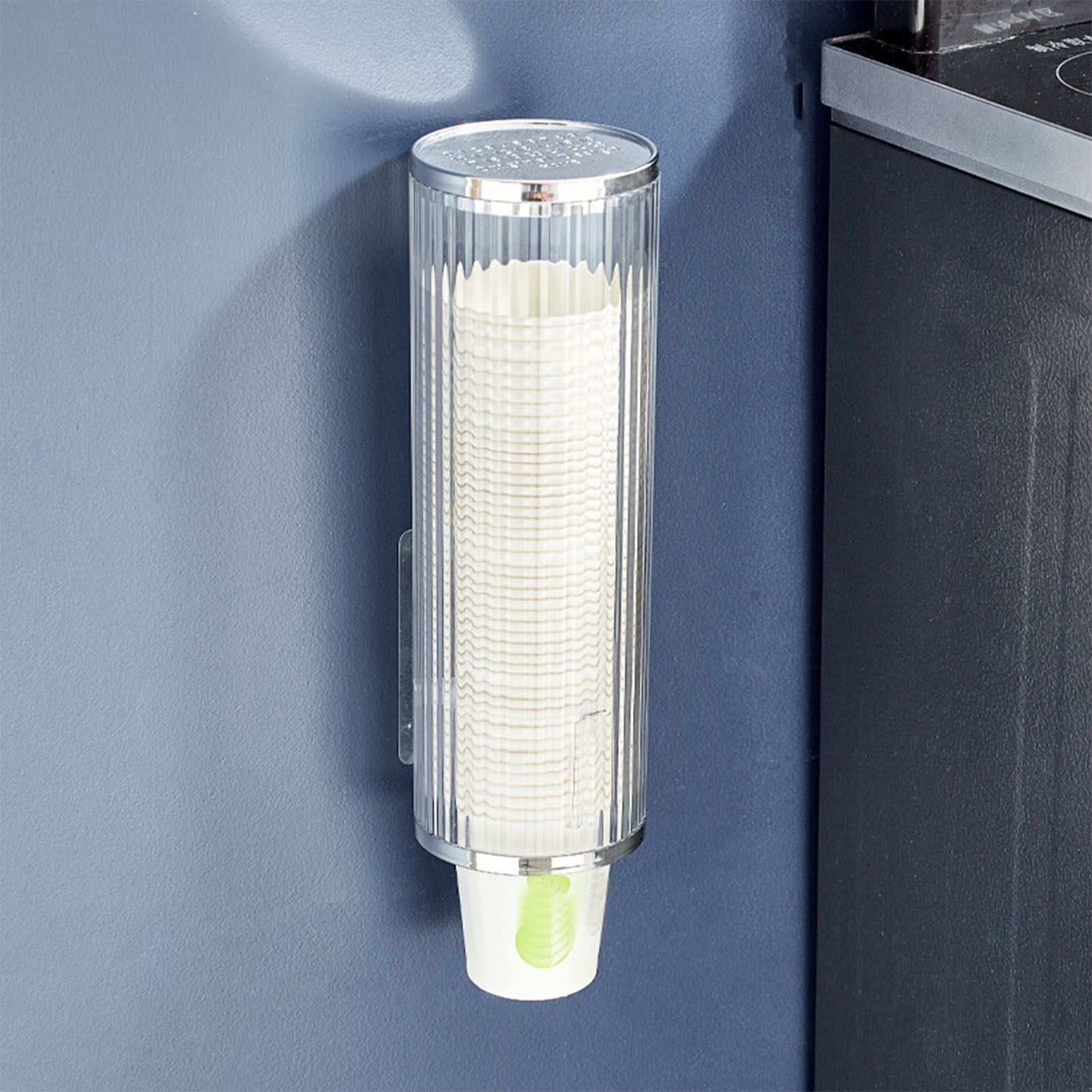Plastic Disposable Paper Cups Dispenser Wall Mount Pull Type Water Cooler Cup Dispenser Automatic Remover Cup Holder for Home Hospital Gym Office - Image 5
