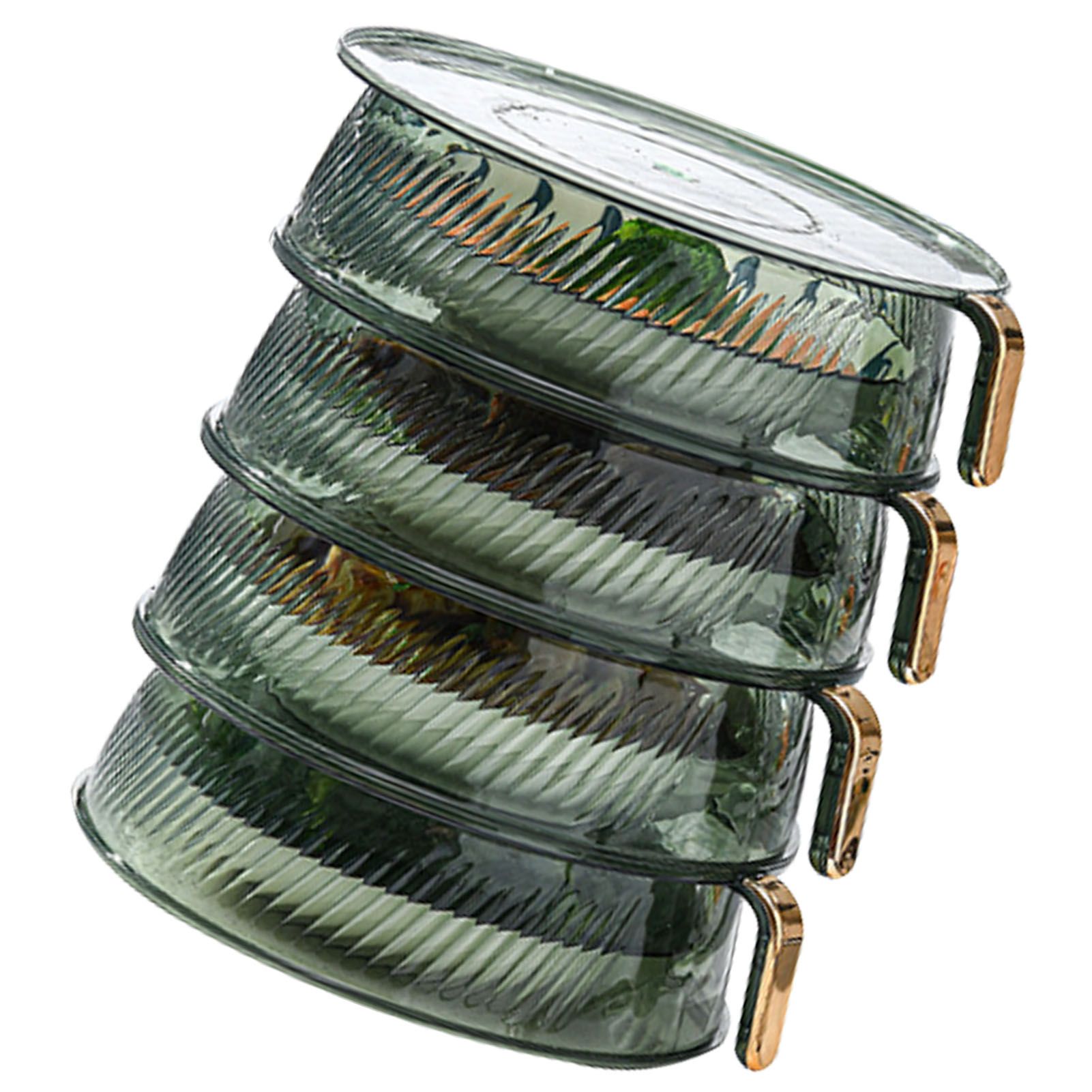 Transparent Green Insulated Food Cover Stackable Multilayer Dustproof Thermal Vegetable Storage Cover 4 Layer - Image 4