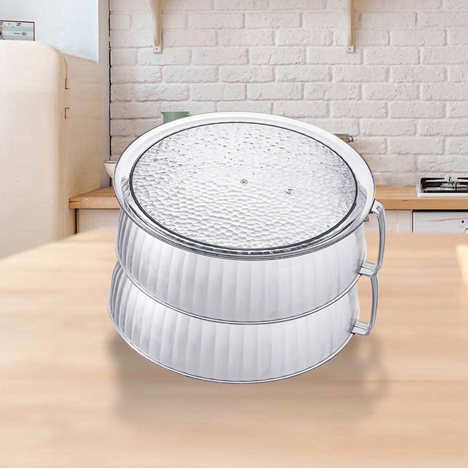 Multilayer Food Cover Multifunctional Transparent Food Cover Fresh Keeping Insulated Dish Cover for Kitchen Dining Table 2 Layers - Image 5