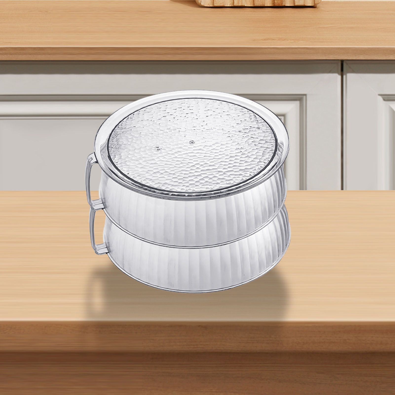 Multilayer Food Cover Multifunctional Transparent Food Cover Fresh Keeping Insulated Dish Cover for Kitchen Dining Table 2 Layers - Image 6