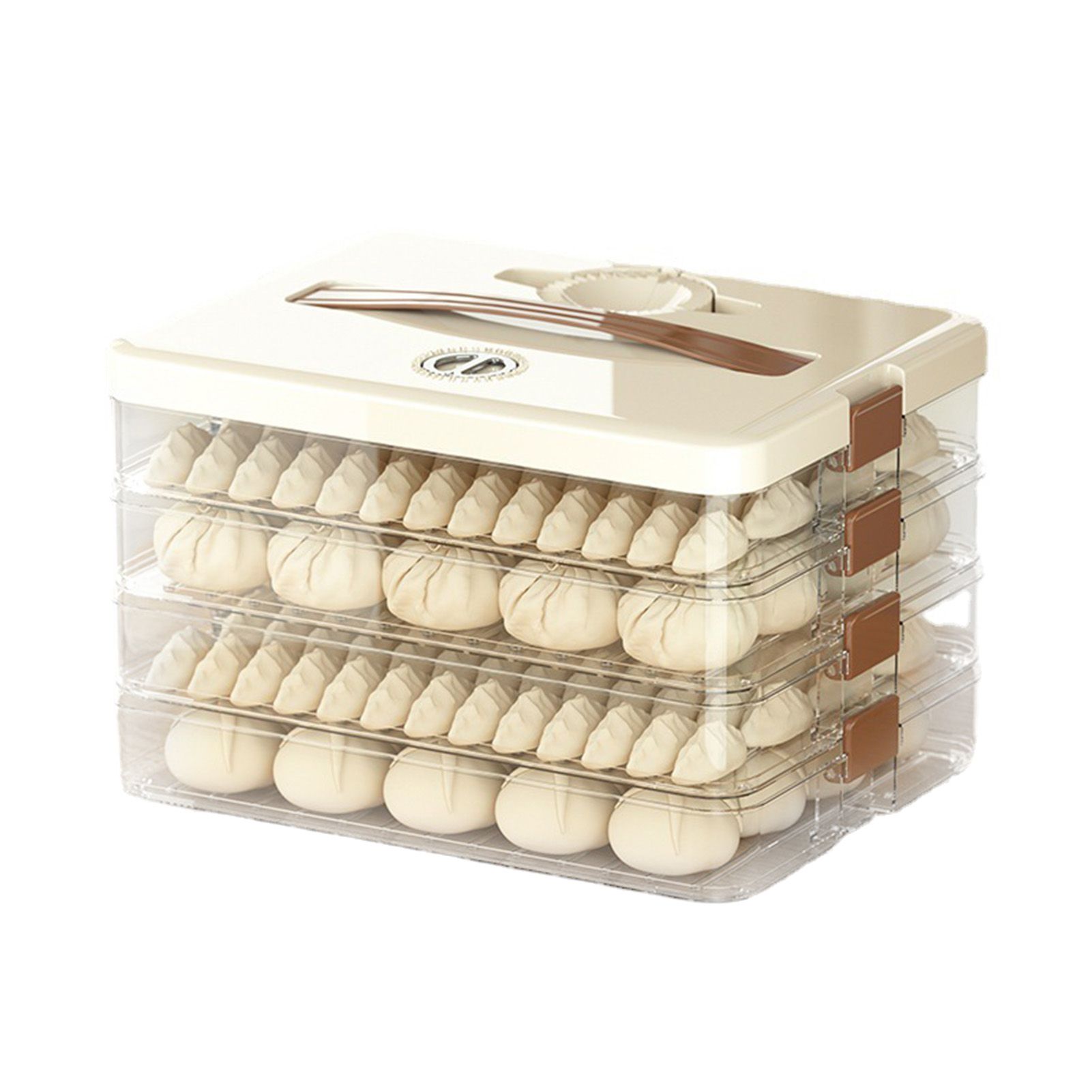 Dumpling Storage Box Large Capacity Multi Layer Transparent Plastic Airtight Food Container Kitchen Supplies 4 Layers - Image 1