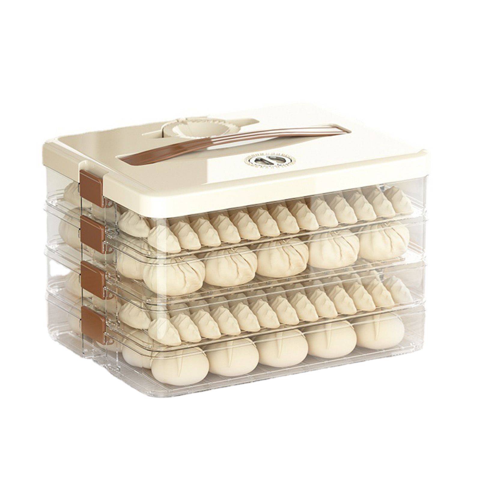 Dumpling Storage Box Large Capacity Multi Layer Transparent Plastic Airtight Food Container Kitchen Supplies 4 Layers - Image 2
