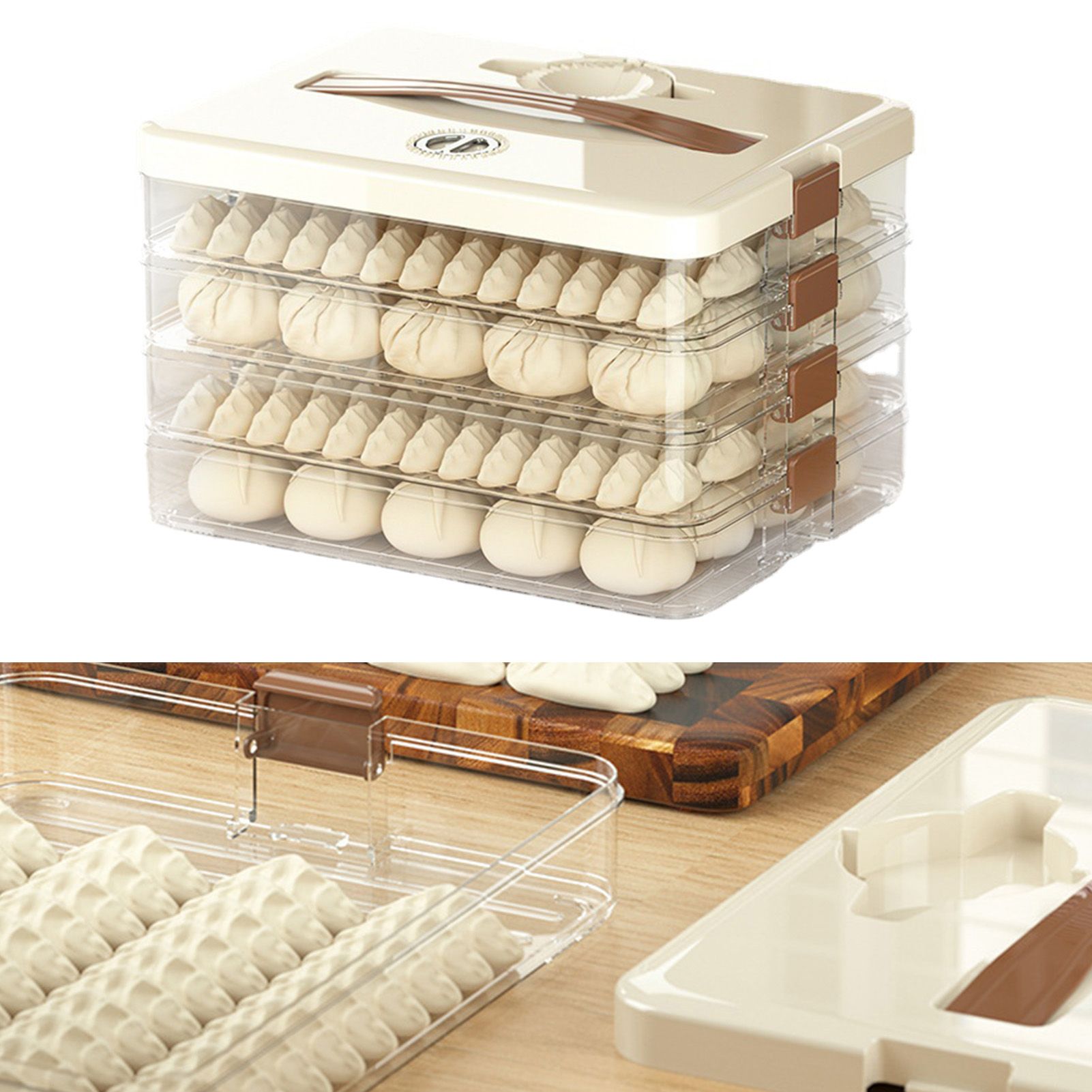 Dumpling Storage Box Large Capacity Multi Layer Transparent Plastic Airtight Food Container Kitchen Supplies 4 Layers - Image 3