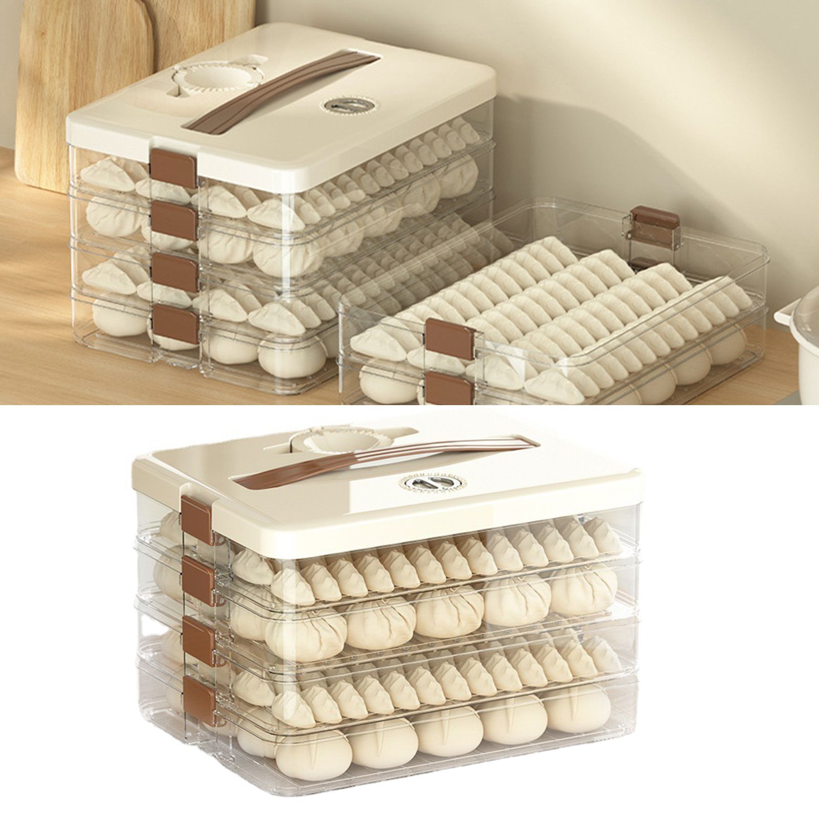 Dumpling Storage Box Large Capacity Multi Layer Transparent Plastic Airtight Food Container Kitchen Supplies 4 Layers - Image 4