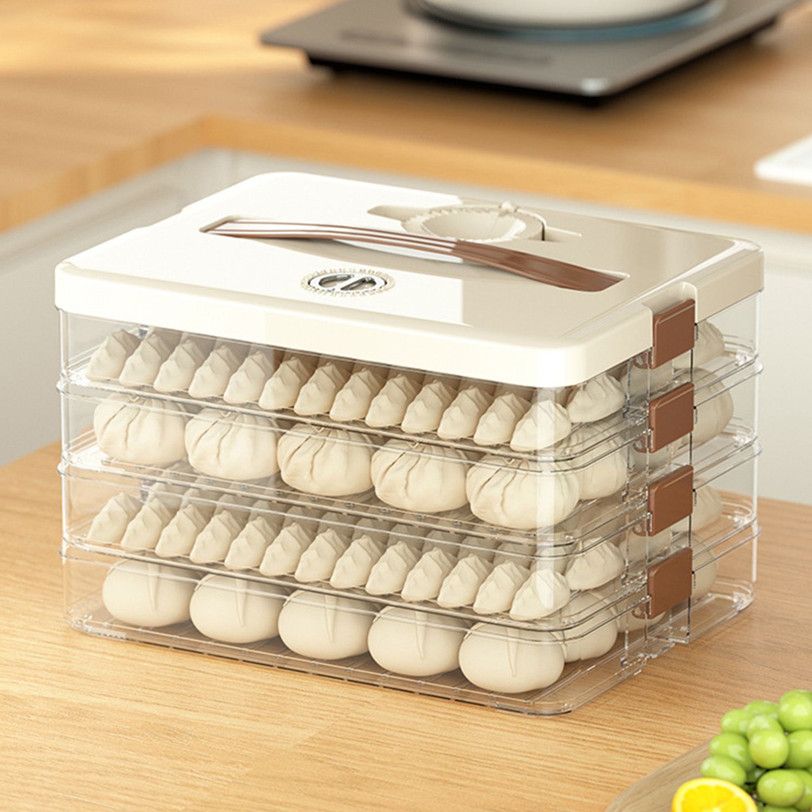 Dumpling Storage Box Large Capacity Multi Layer Transparent Plastic Airtight Food Container Kitchen Supplies 4 Layers - Image 6