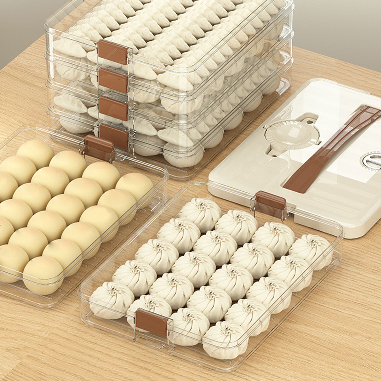 Dumpling Storage Box Large Capacity Multi Layer Transparent Plastic Airtight Food Container Kitchen Supplies 4 Layers - Image 8