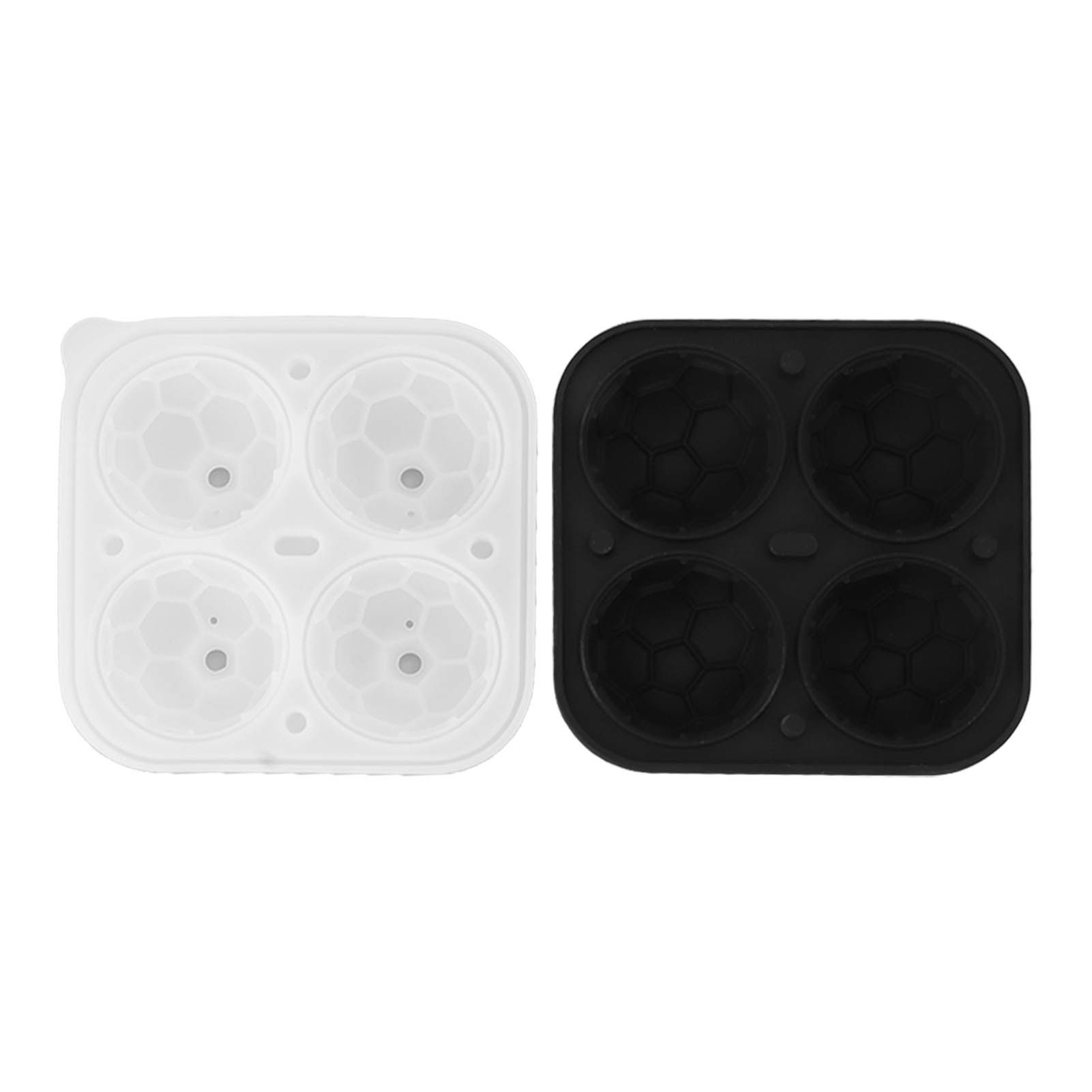 2Pcs Silicone Ice Cube Molds Fun Shapes Round Sphere Ball Mold for Whiskey Cocktails Game Day Soccer - Image 1