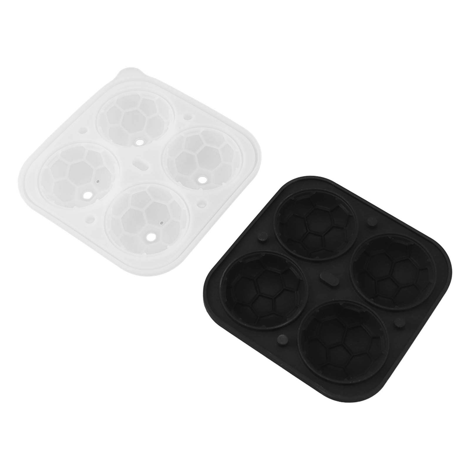 2Pcs Silicone Ice Cube Molds Fun Shapes Round Sphere Ball Mold for Whiskey Cocktails Game Day Soccer - Image 2