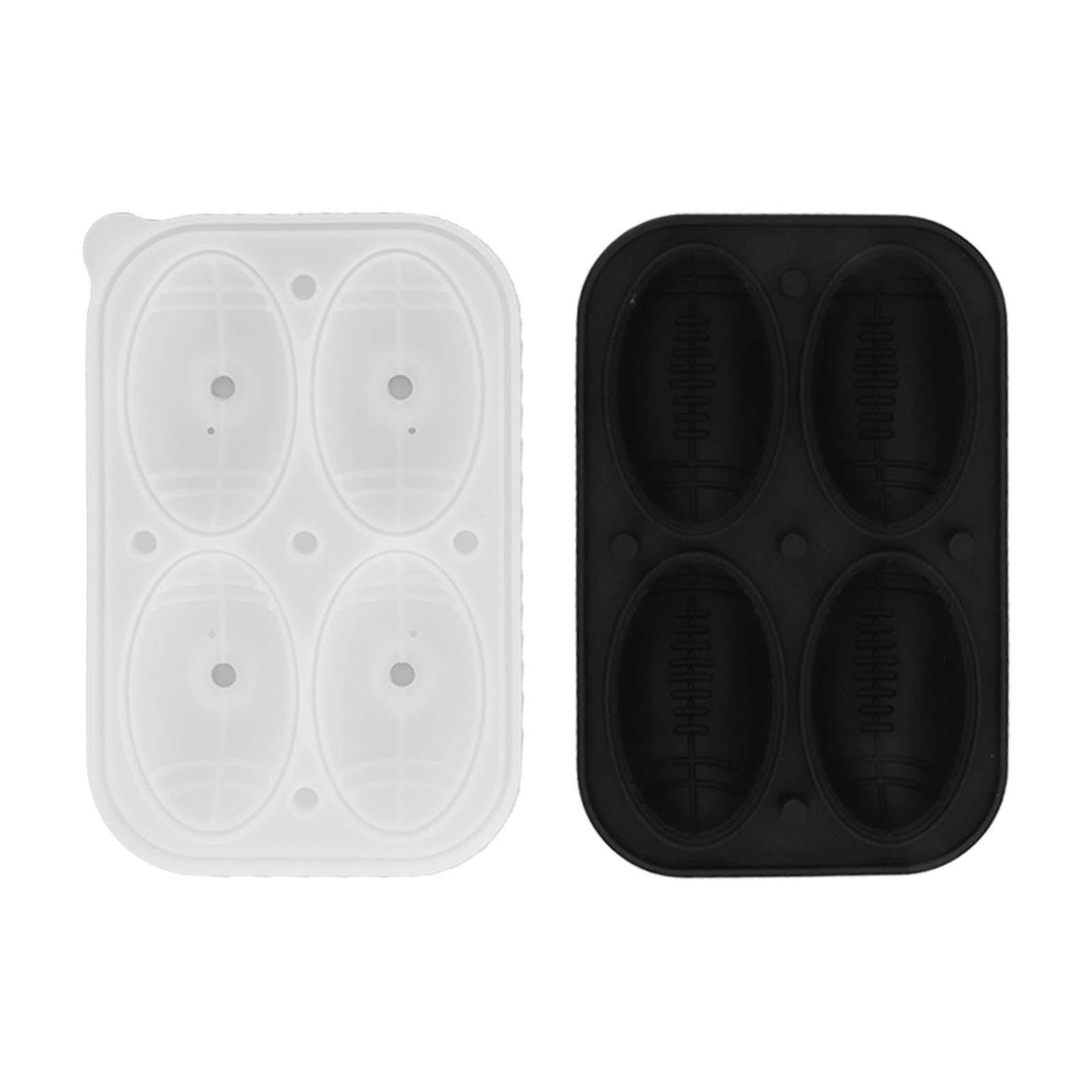 2Pcs Silicone Ice Cube Molds Fun Shapes Round Sphere Ball Mold for Whiskey Cocktails Game Day Rugby - Image 1