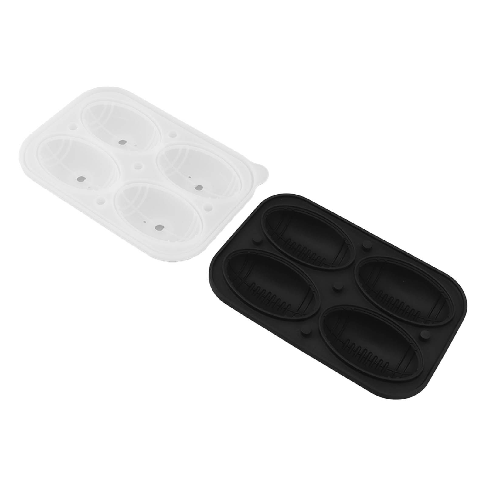 2Pcs Silicone Ice Cube Molds Fun Shapes Round Sphere Ball Mold for Whiskey Cocktails Game Day Rugby - Image 2