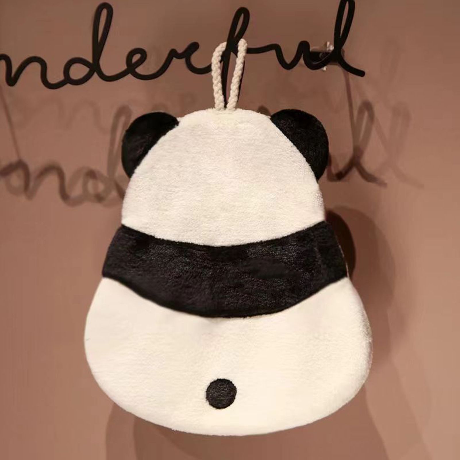 Hand Towel Thickened Cute Cartoon Animal Pattern Absorbent Hanging Kitchen Towel for Kids Home Panda Pattern - Image 6
