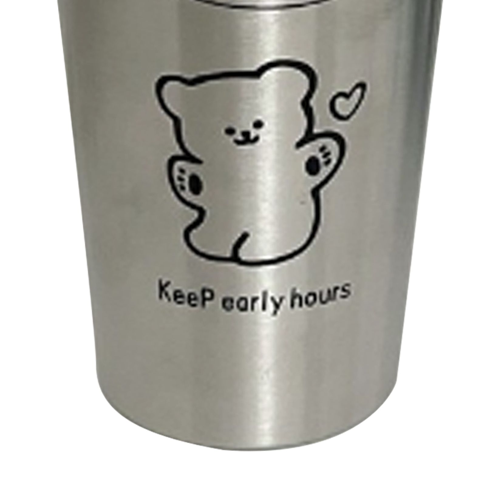 Stainless Steel Cold Tumbler 500ml with Metal Straws Lid Iced Coffee Travel Mug for Coffee Water Tea Happy Bear - Image 8