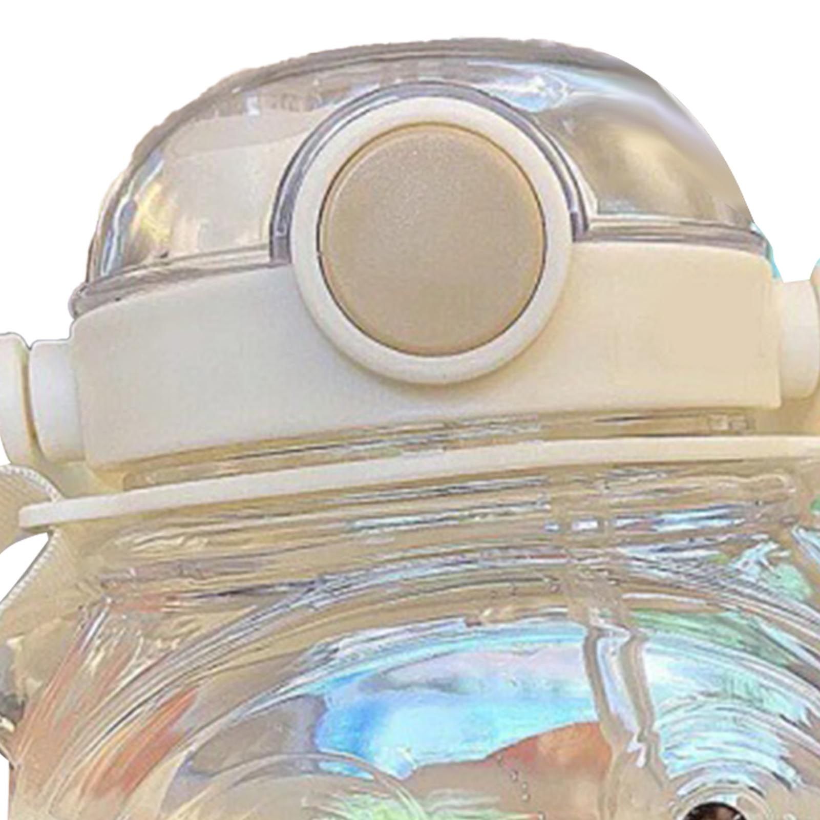 Large Water Bottle 1000ml Cartoon Bear Shape Portable Drinking Bottle with Straw Strap for Summer White - Image 7