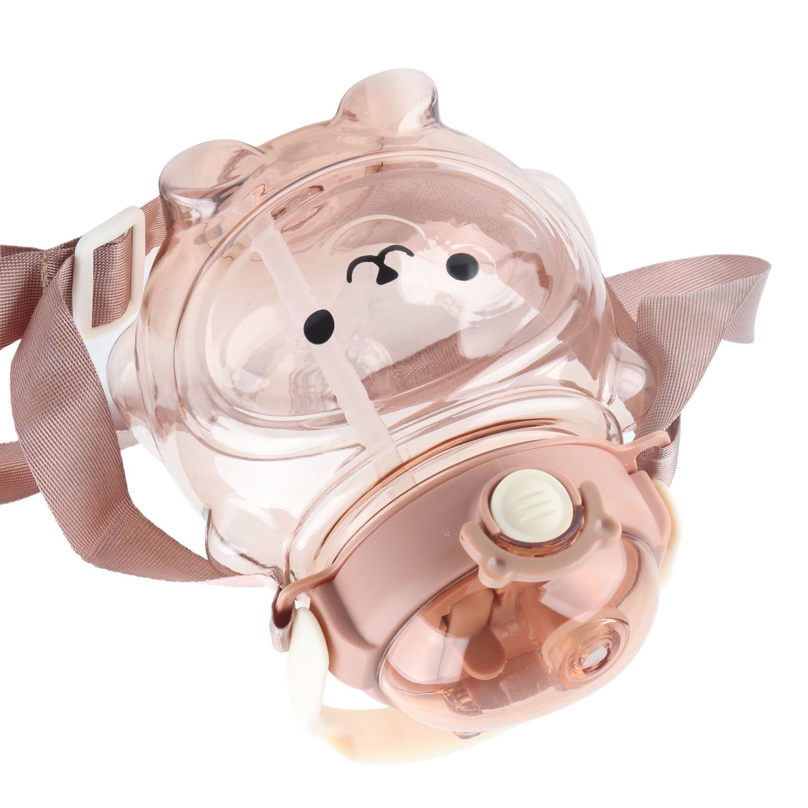 Large Water Bottle 1000ml Cartoon Bear Shape Portable Drinking Bottle with Straw Strap for Summer Coffee - Image 7