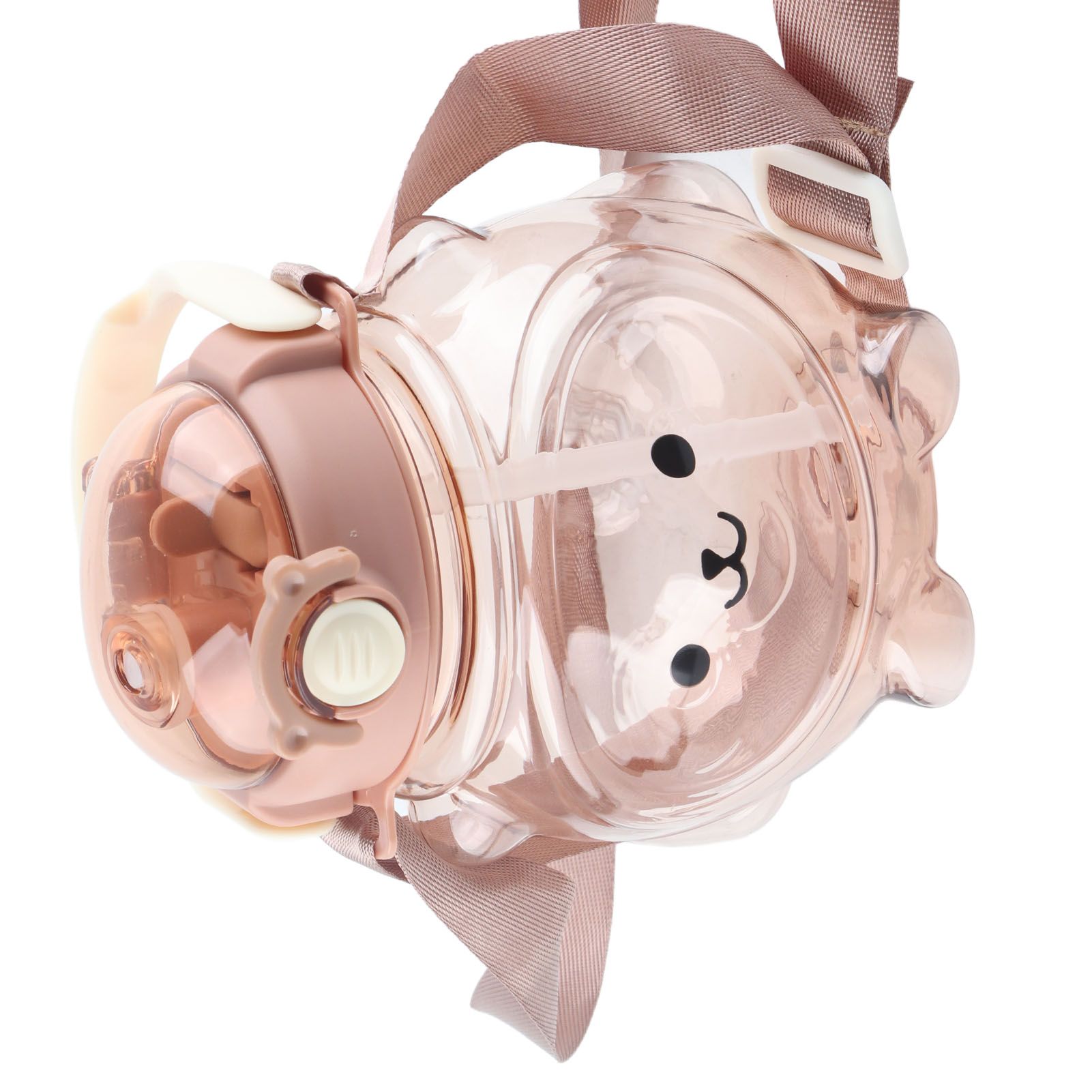 Large Water Bottle 1000ml Cartoon Bear Shape Portable Drinking Bottle with Straw Strap for Summer Coffee - Image 8