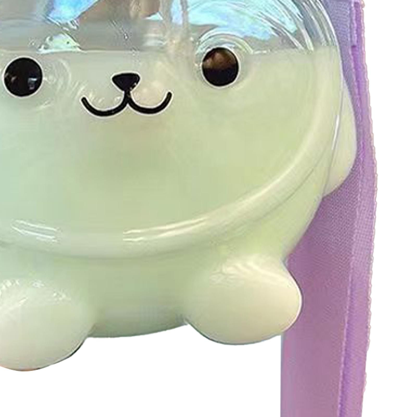 Large Water Bottle 1000ml Cartoon Bear Shape Portable Drinking Bottle with Straw Strap for Summer Purple - Image 8