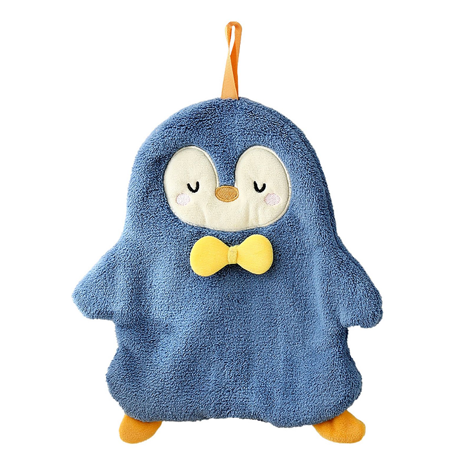 Animal Hand Towel Soft Cute Wall Mounted Dish Cloth Hand Dry Towel for Kitchen Bathroom Penguin - Image 1