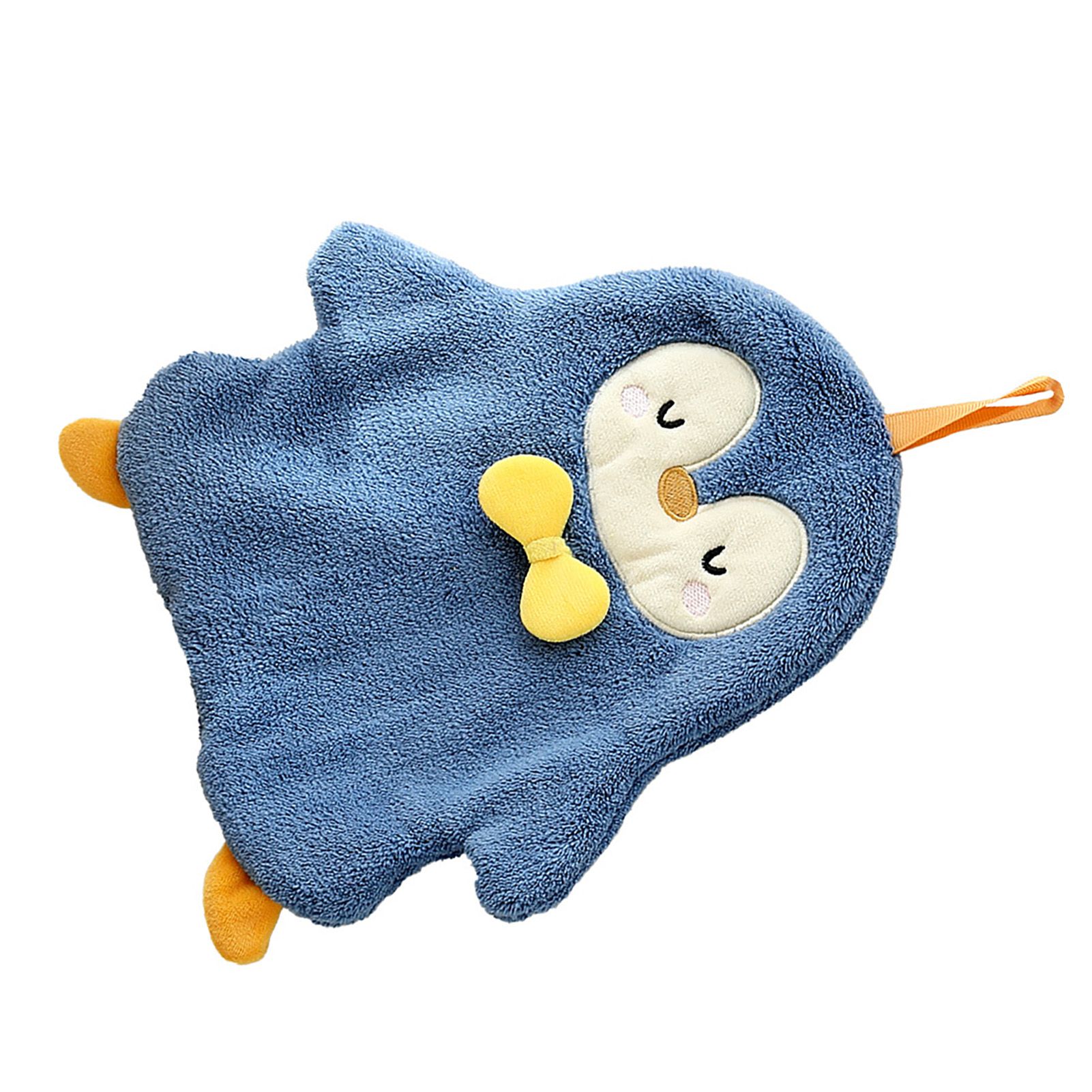 Animal Hand Towel Soft Cute Wall Mounted Dish Cloth Hand Dry Towel for Kitchen Bathroom Penguin - Image 2