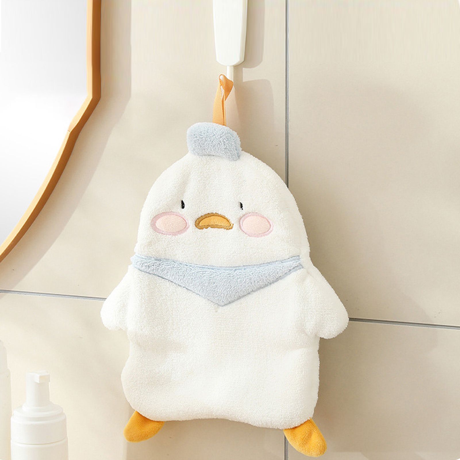 Animal Hand Towel Soft Cute Wall Mounted Dish Cloth Hand Dry Towel for Kitchen Bathroom Duck - Image 6