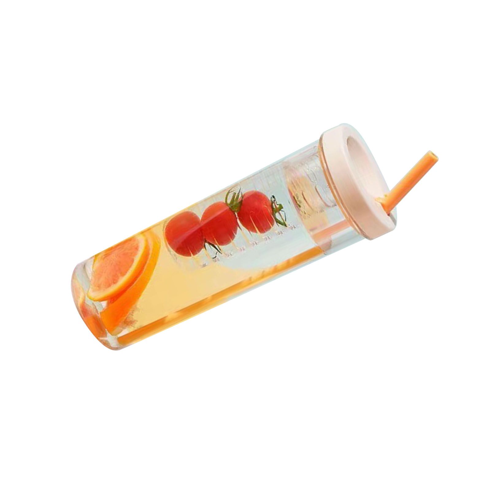 700ml Straw Cup Transparent Plastic Water Bottle with Straw Portable Juice Cup Drinking Bottle Pale Yellow - Image 4