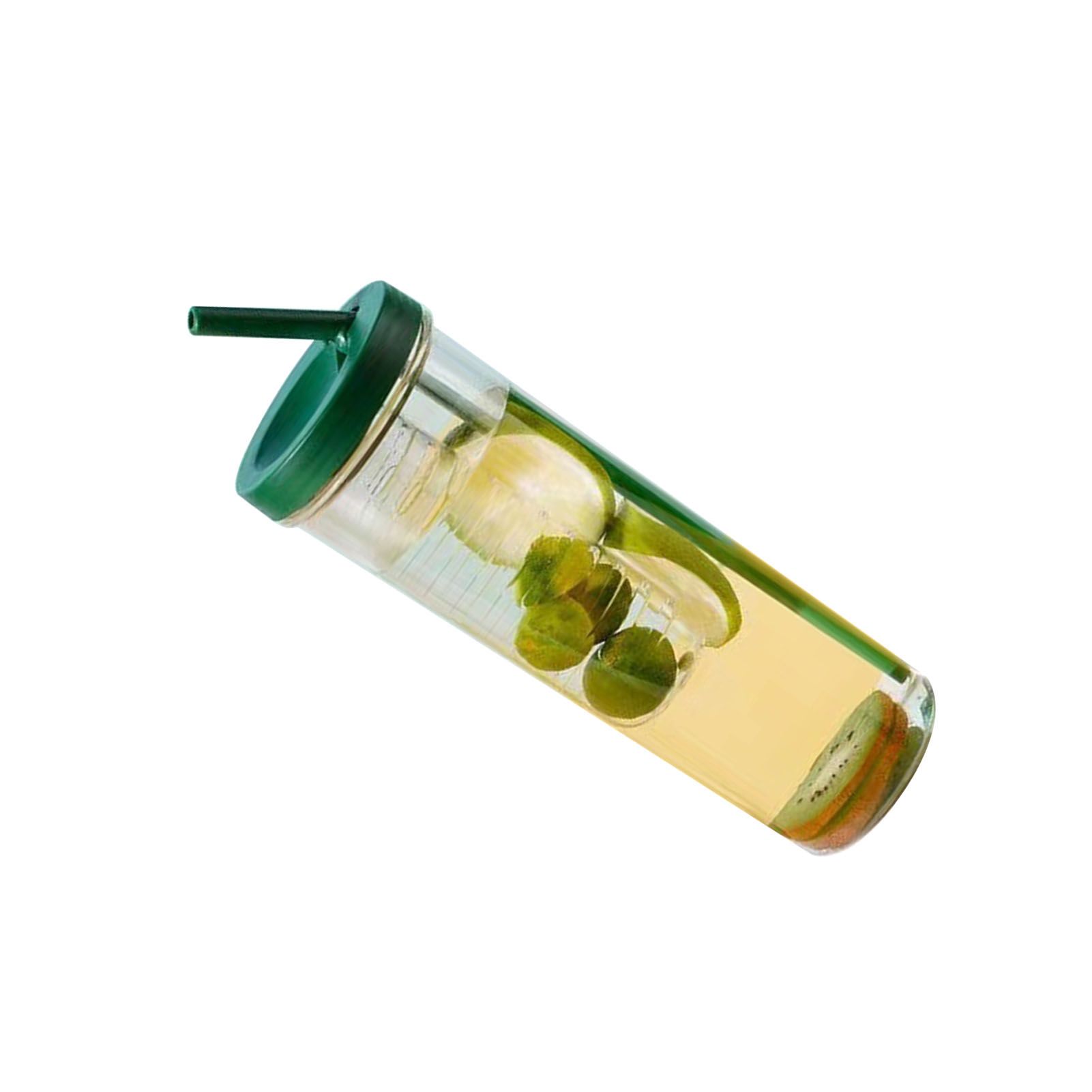 700ml Straw Cup Transparent Plastic Water Bottle with Straw Portable Juice Cup Drinking Bottle Grass Green - Image 3