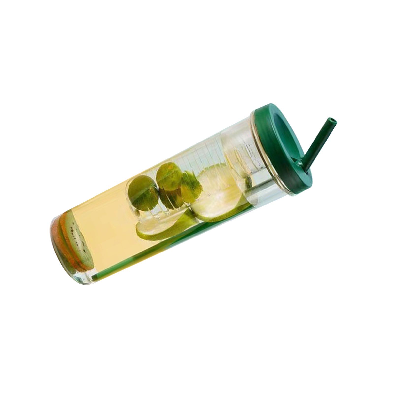 700ml Straw Cup Transparent Plastic Water Bottle with Straw Portable Juice Cup Drinking Bottle Grass Green - Image 4
